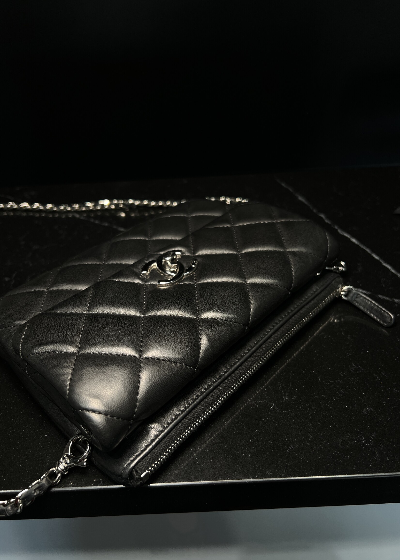 Chanel SOLD- Chanel Daily Zip Wallet on Chain Lambskin