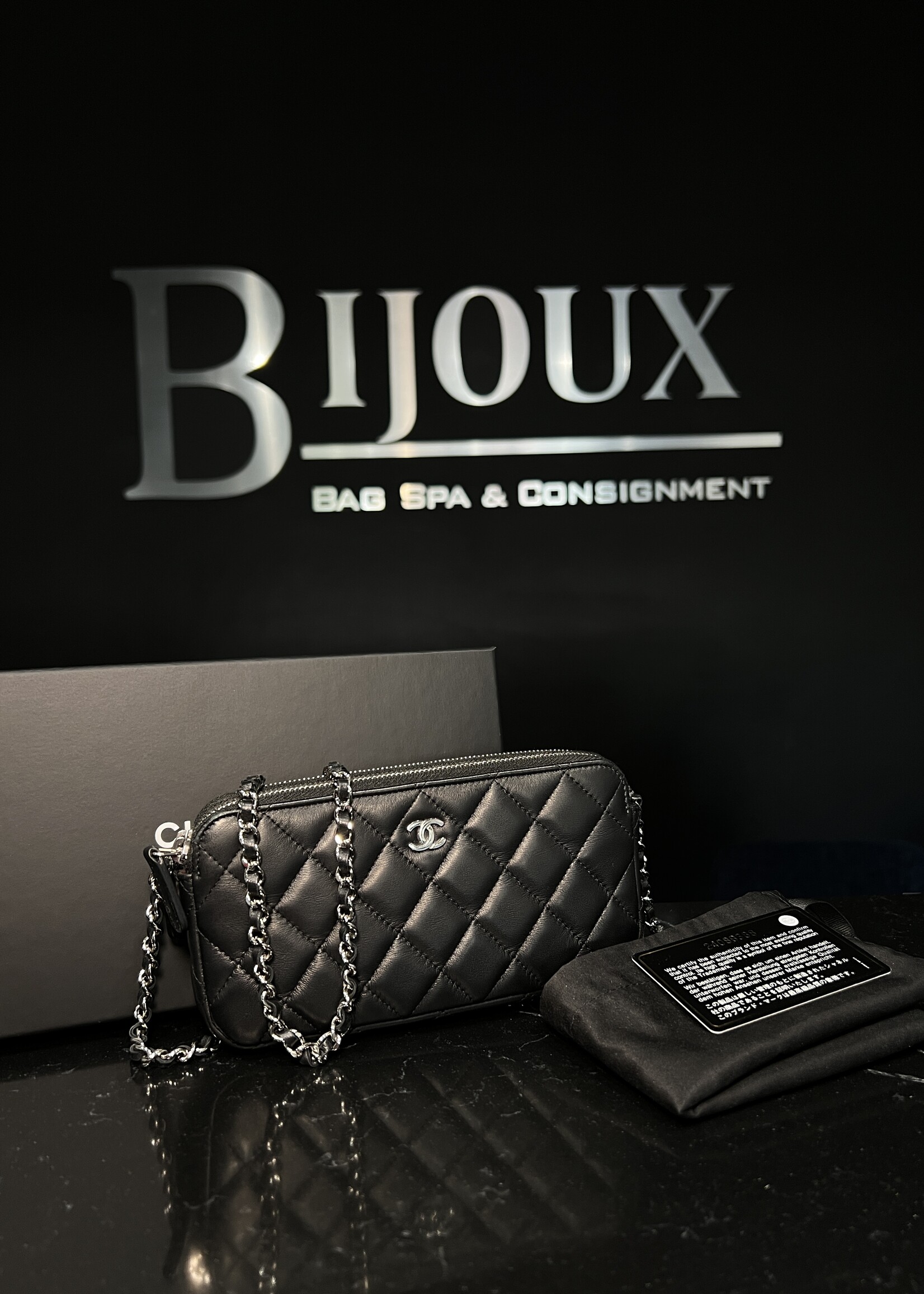 Chanel Chanel Double Zip Wallet on Chain