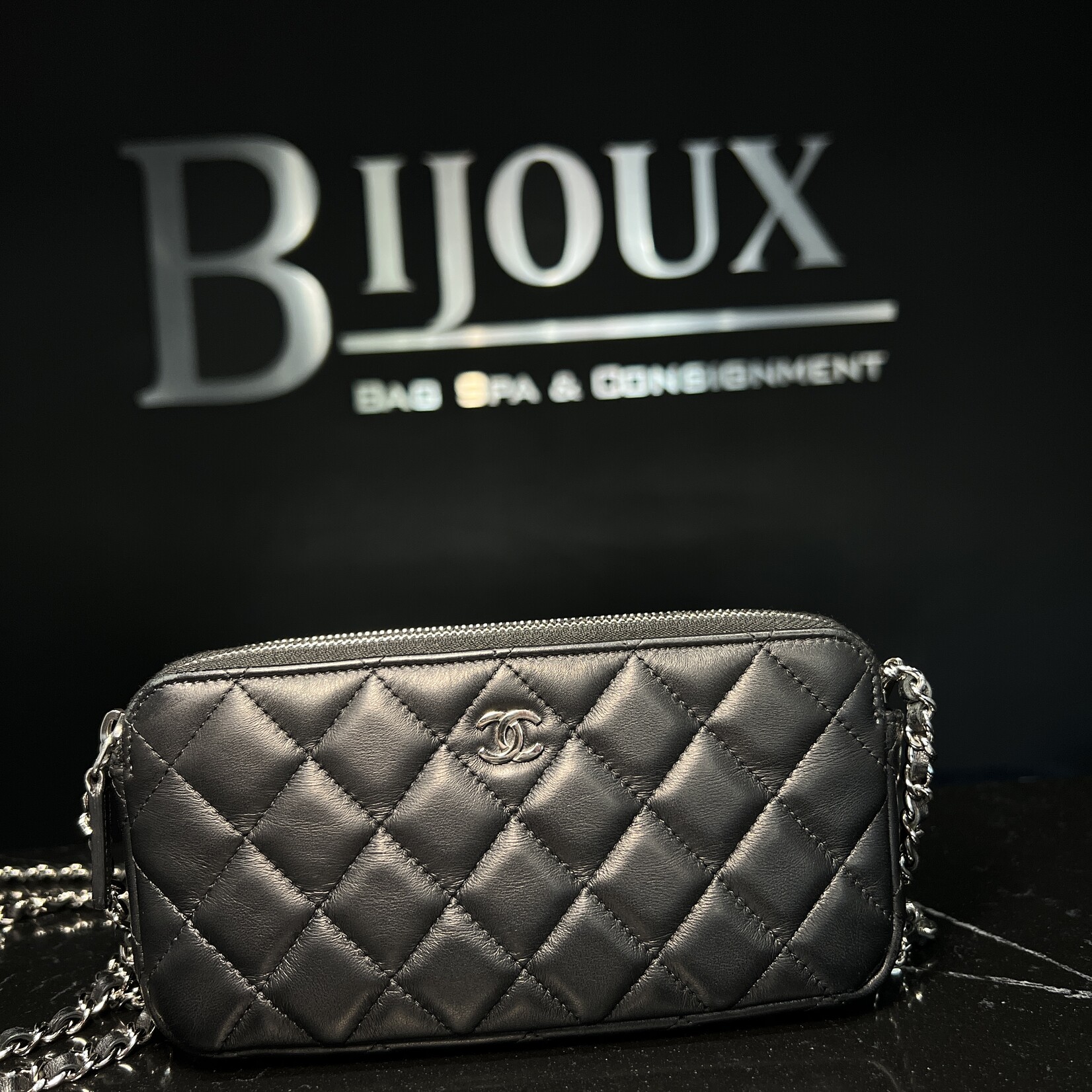 Chanel Chanel Double Zip Wallet on Chain