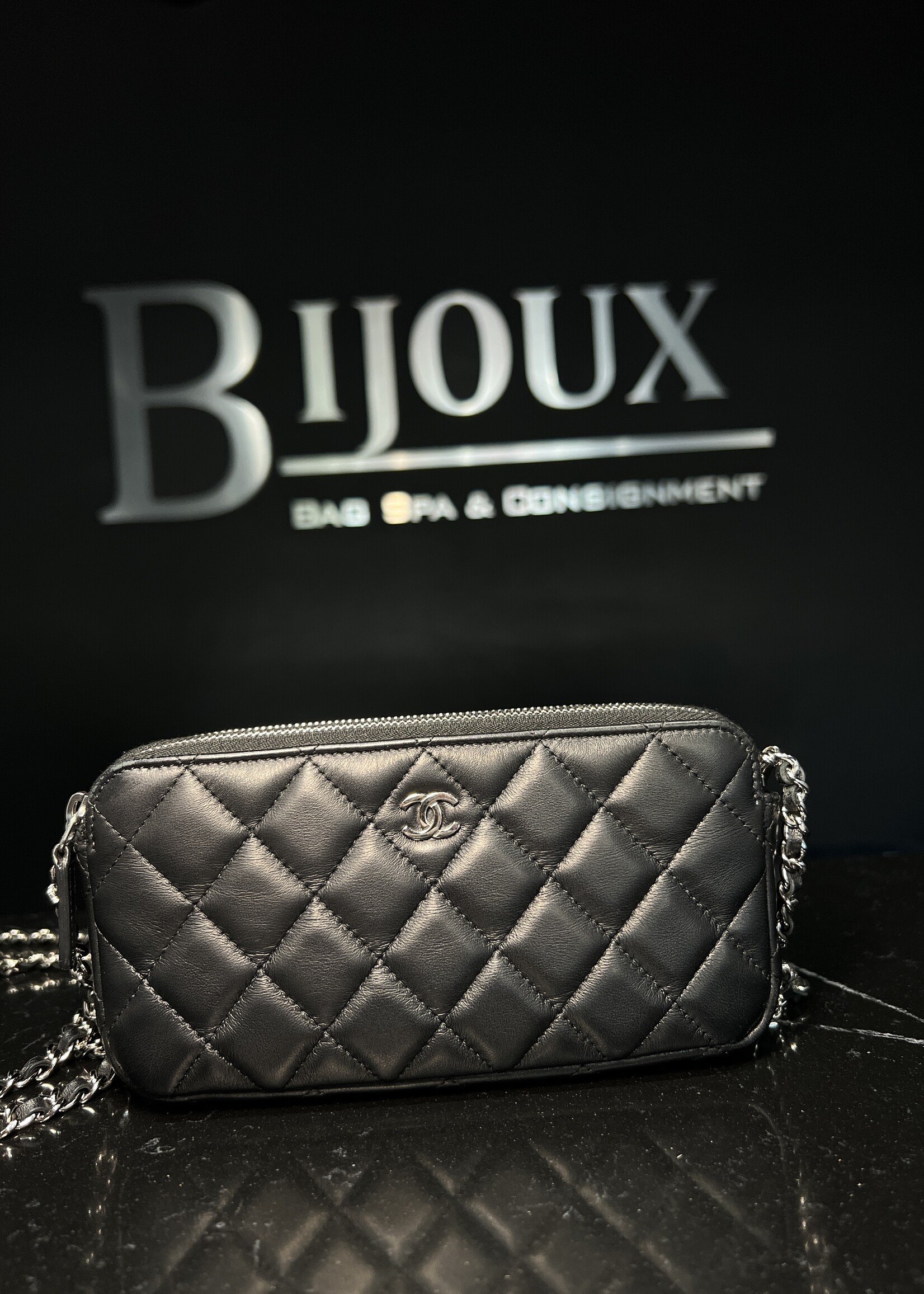 Chanel SOLD-  Chanel Double Zip Wallet on Chain