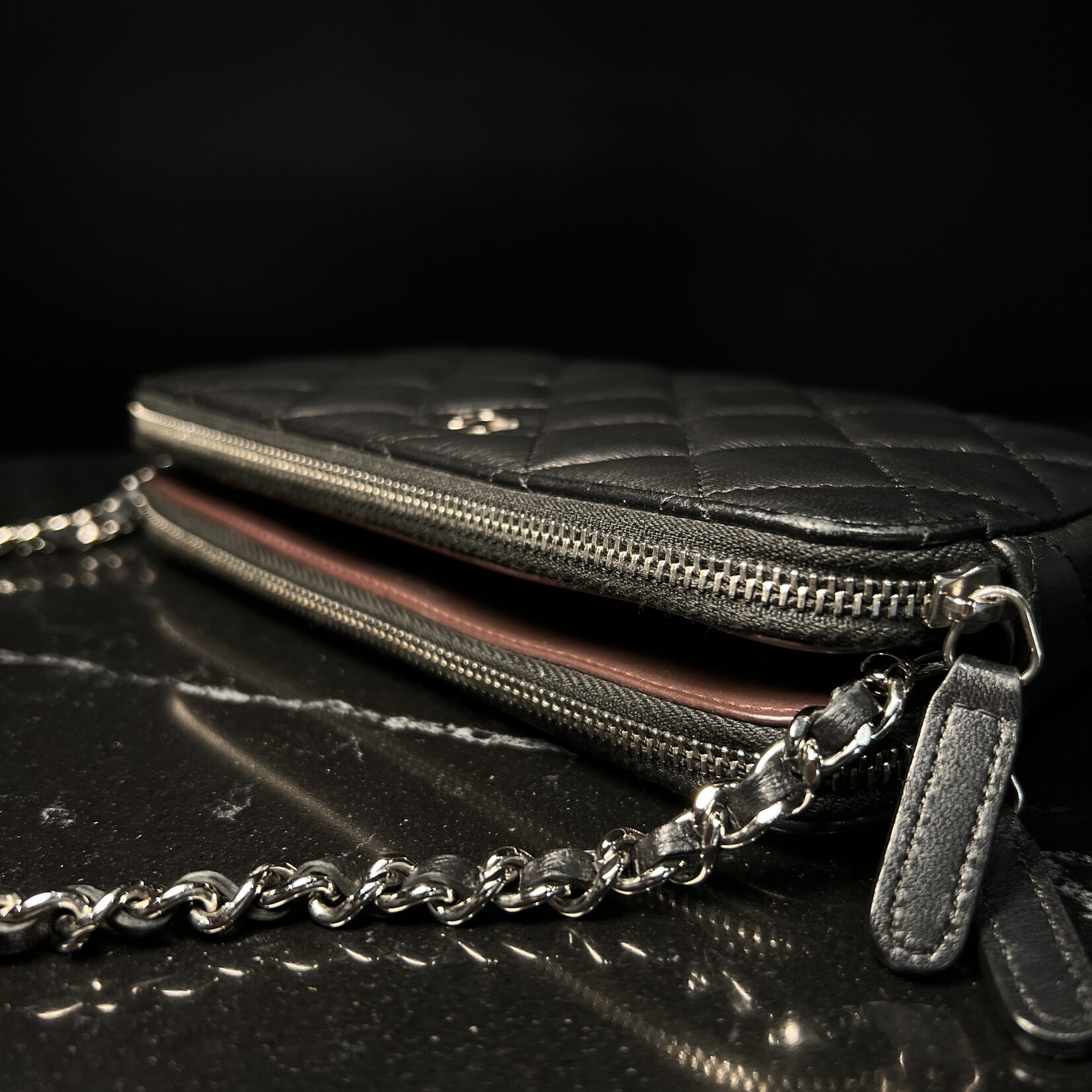 Chanel Chanel Double Zip Wallet on Chain