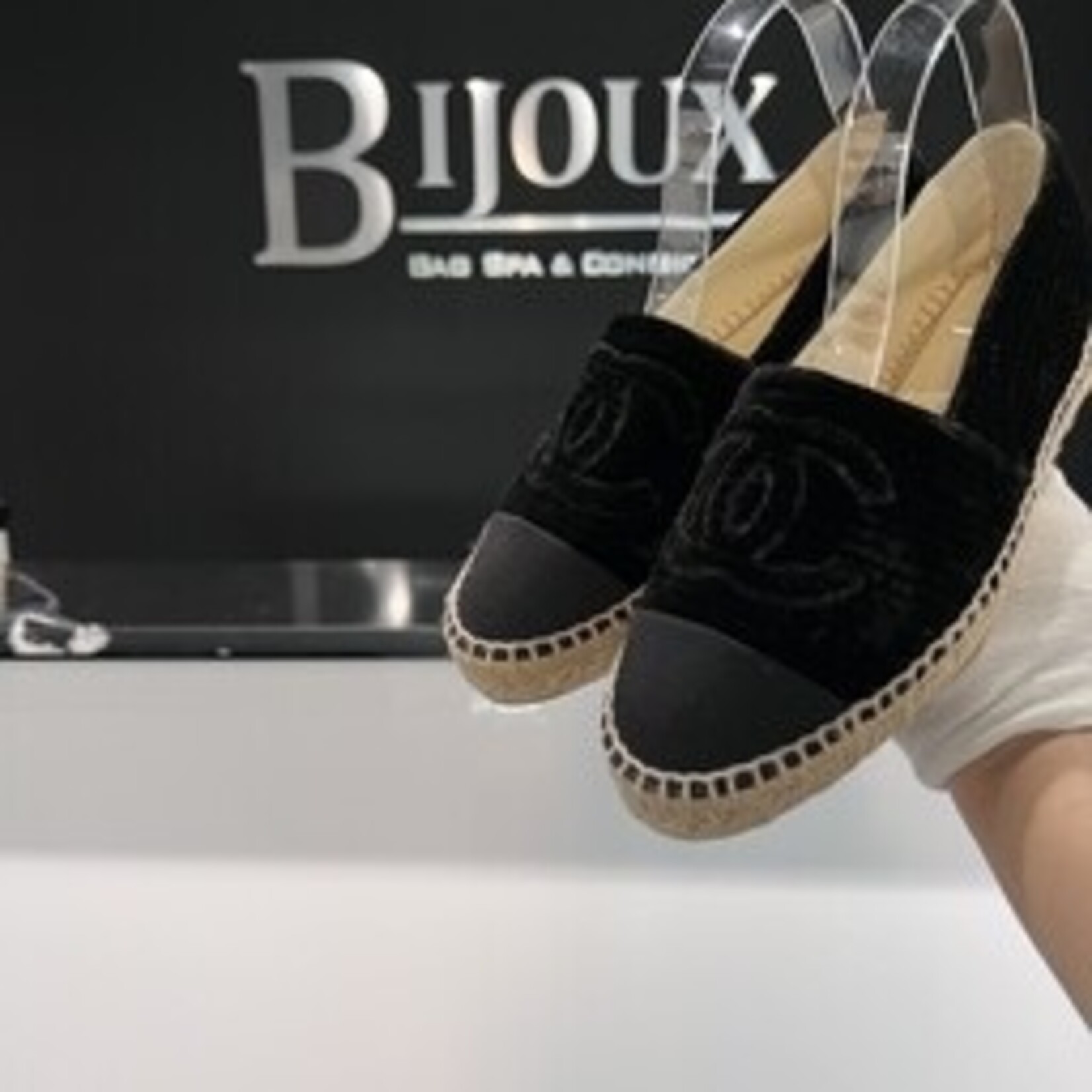 Chanel SOLD- Chanel Velvet Espardrilles 38