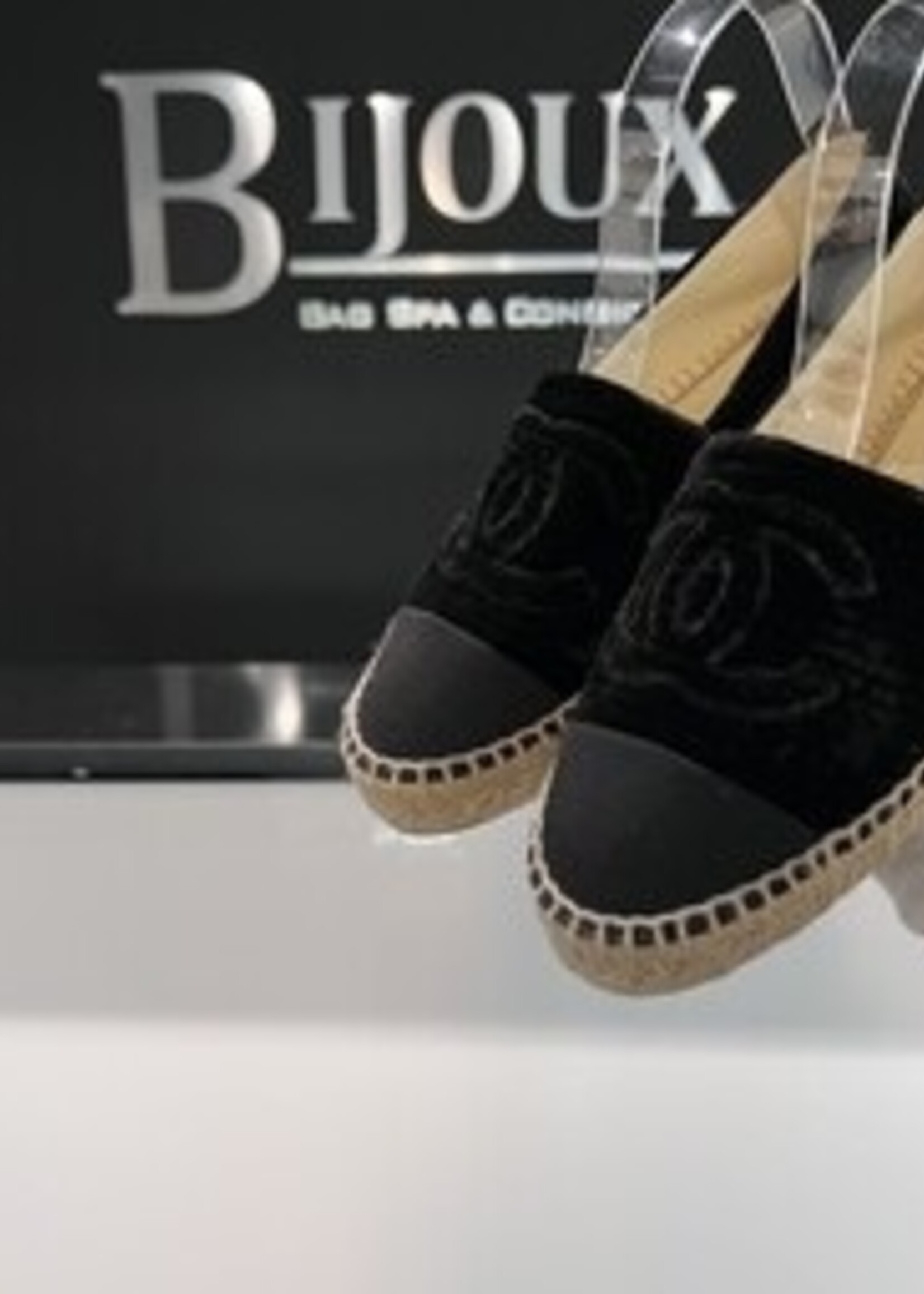 Chanel SOLD- Chanel Velvet Espardrilles 38