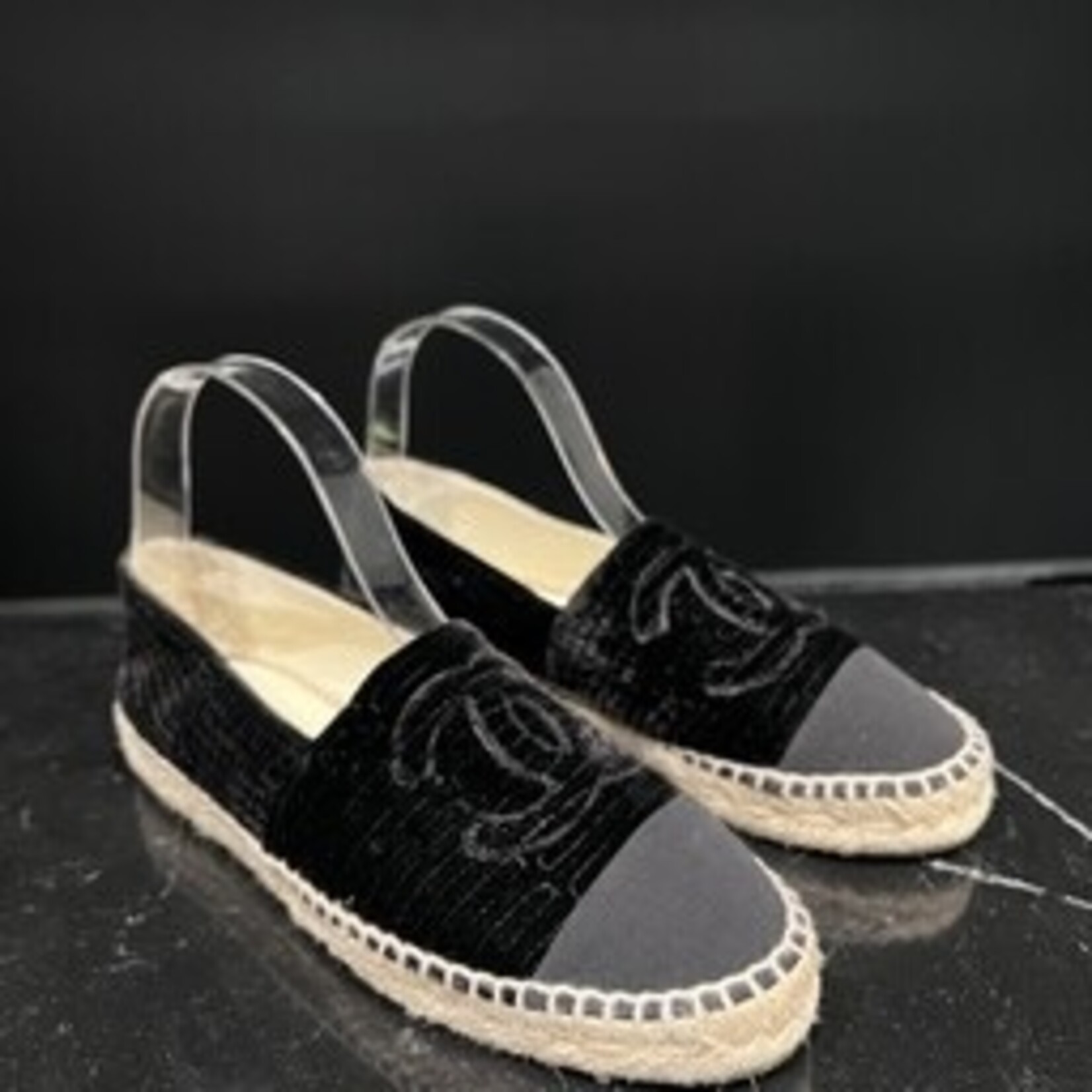 Chanel SOLD- Chanel Velvet Espardrilles 38