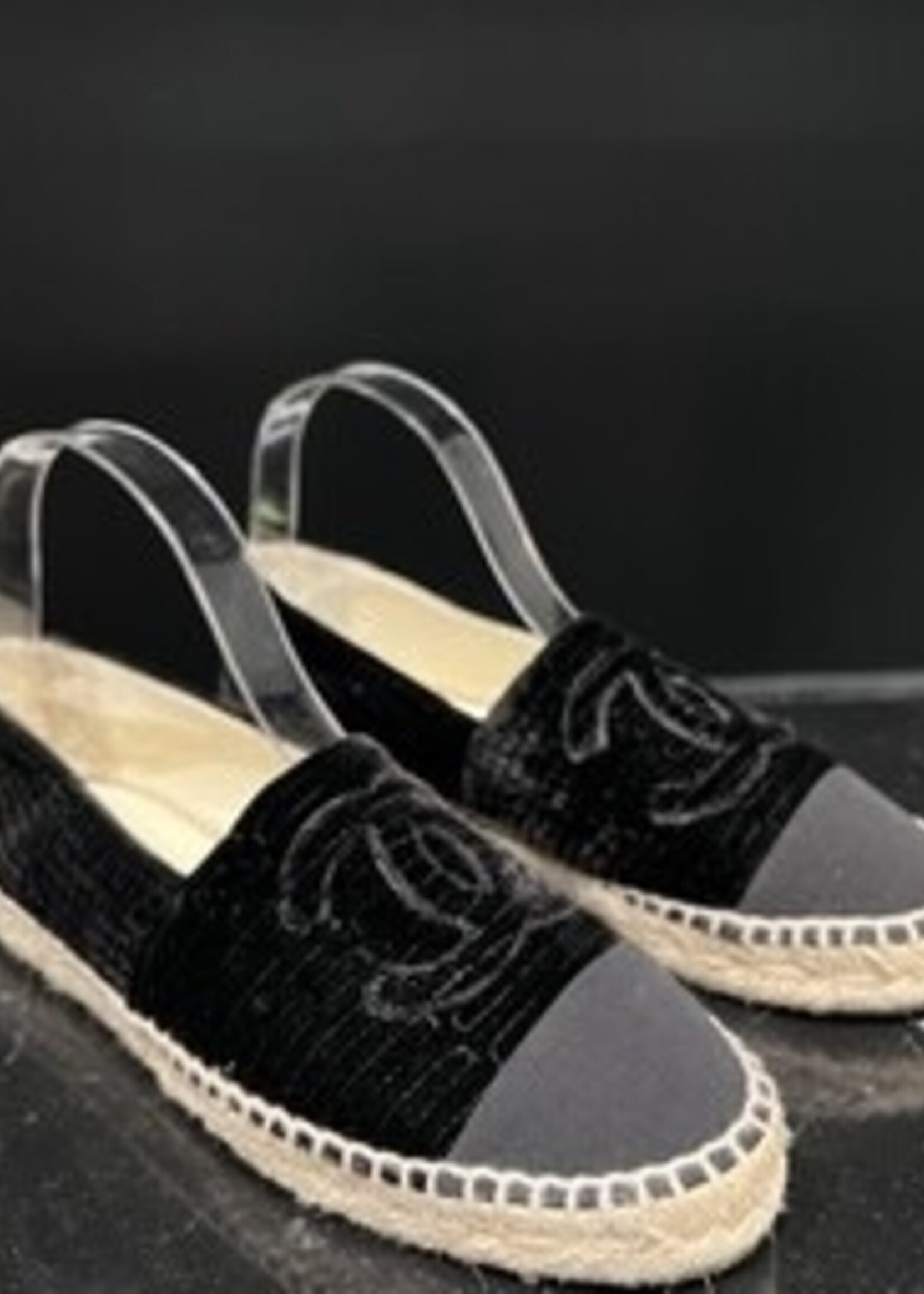 Chanel SOLD- Chanel Velvet Espardrilles 38