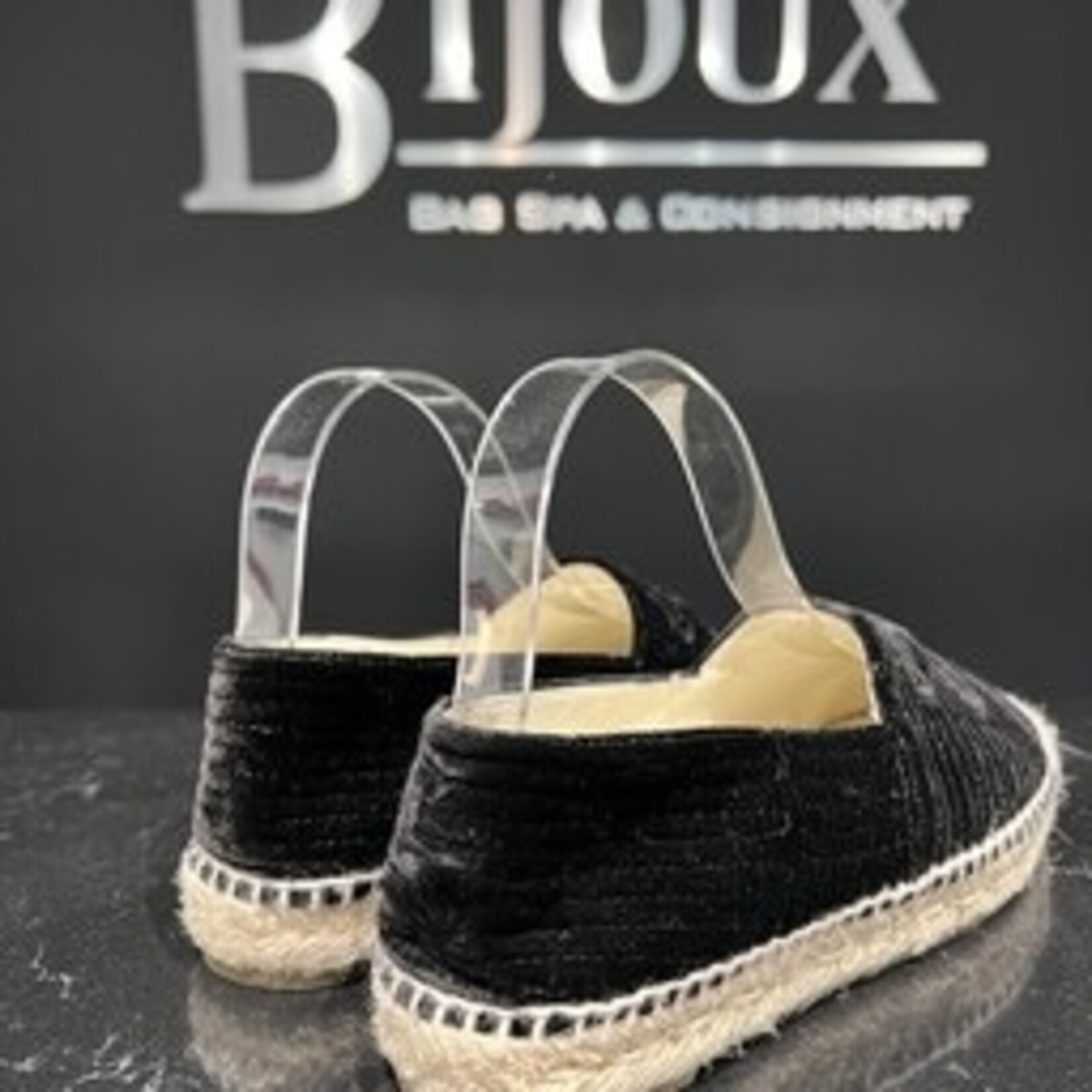 Chanel SOLD- Chanel Velvet Espardrilles 38