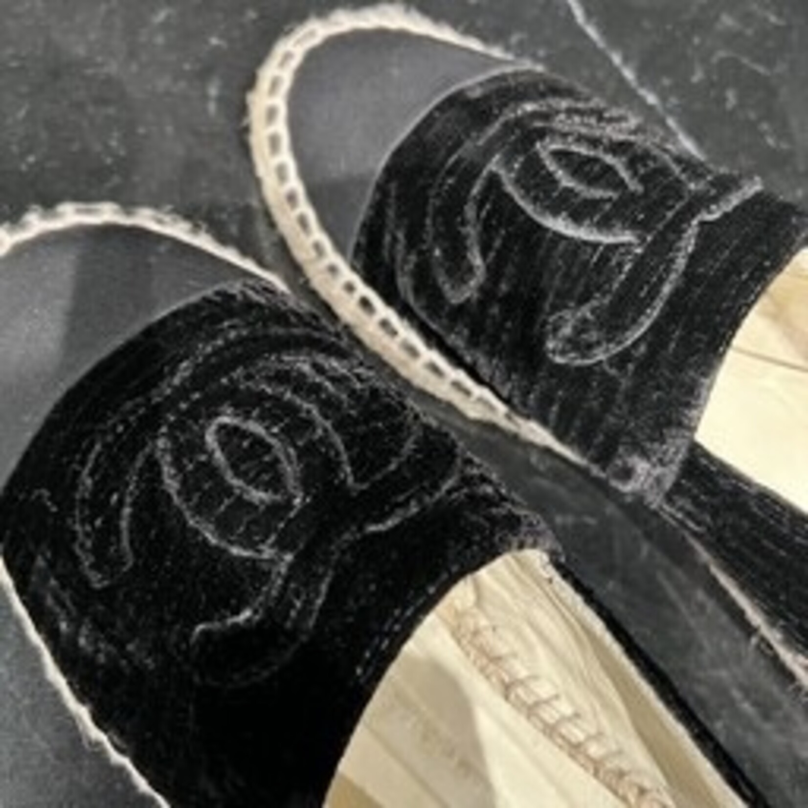 Chanel SOLD- Chanel Velvet Espardrilles 38