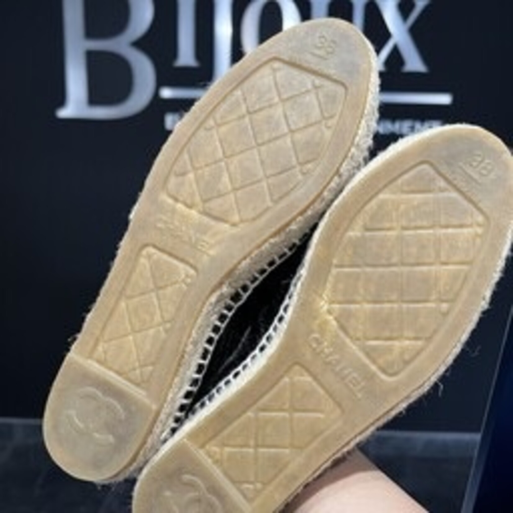 Chanel SOLD- Chanel Velvet Espardrilles 38