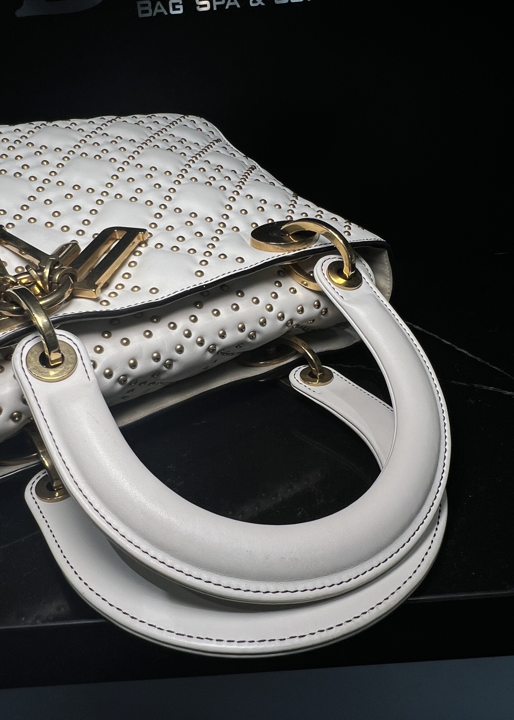 Christian Dior Christian Dior Lady Dior White Studded