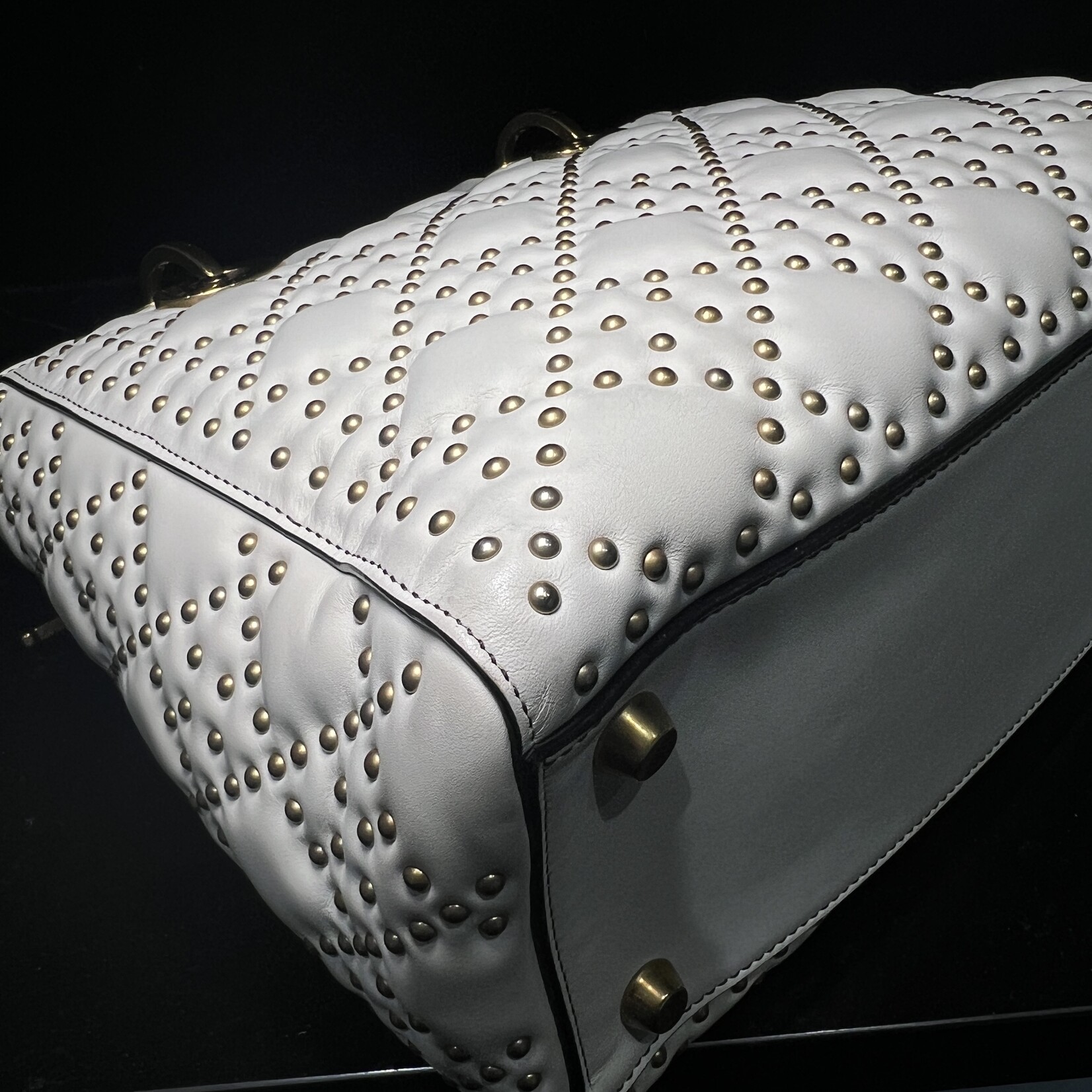 Christian Dior Christian Dior Lady Dior White Studded