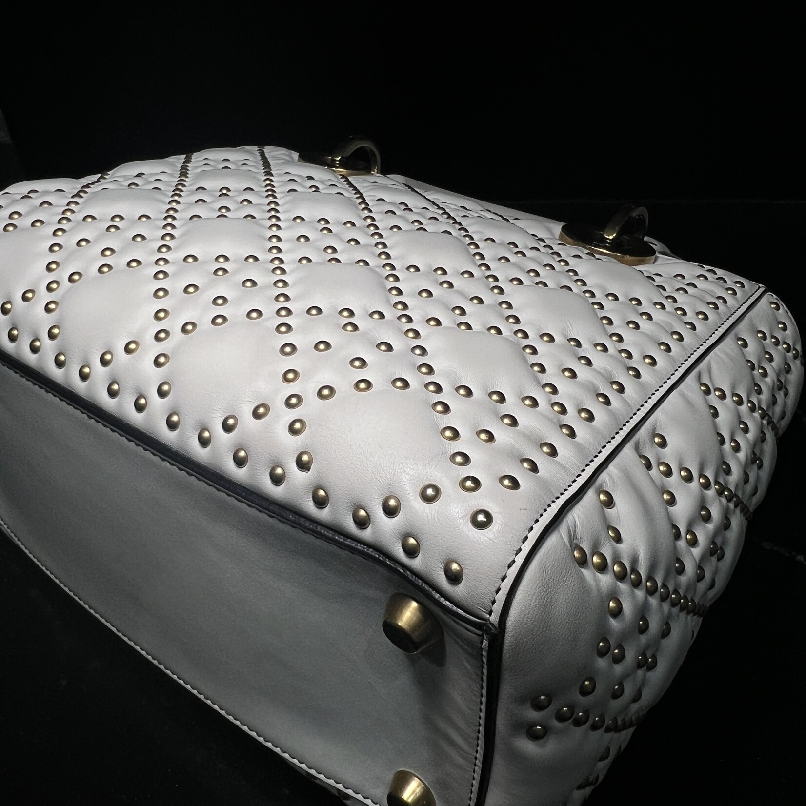 Christian Dior Christian Dior Lady Dior White Studded