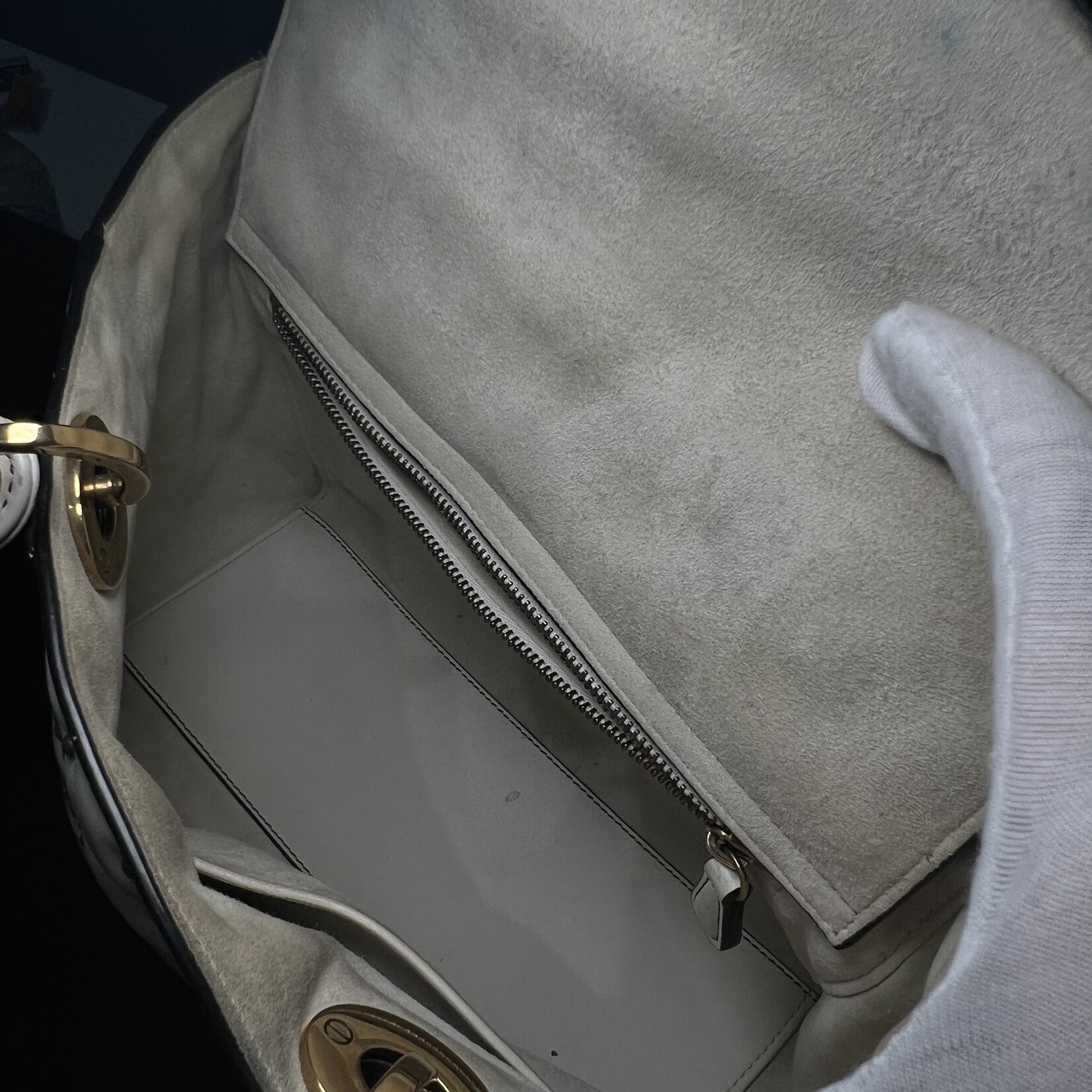 Christian Dior Christian Dior Lady Dior White Studded