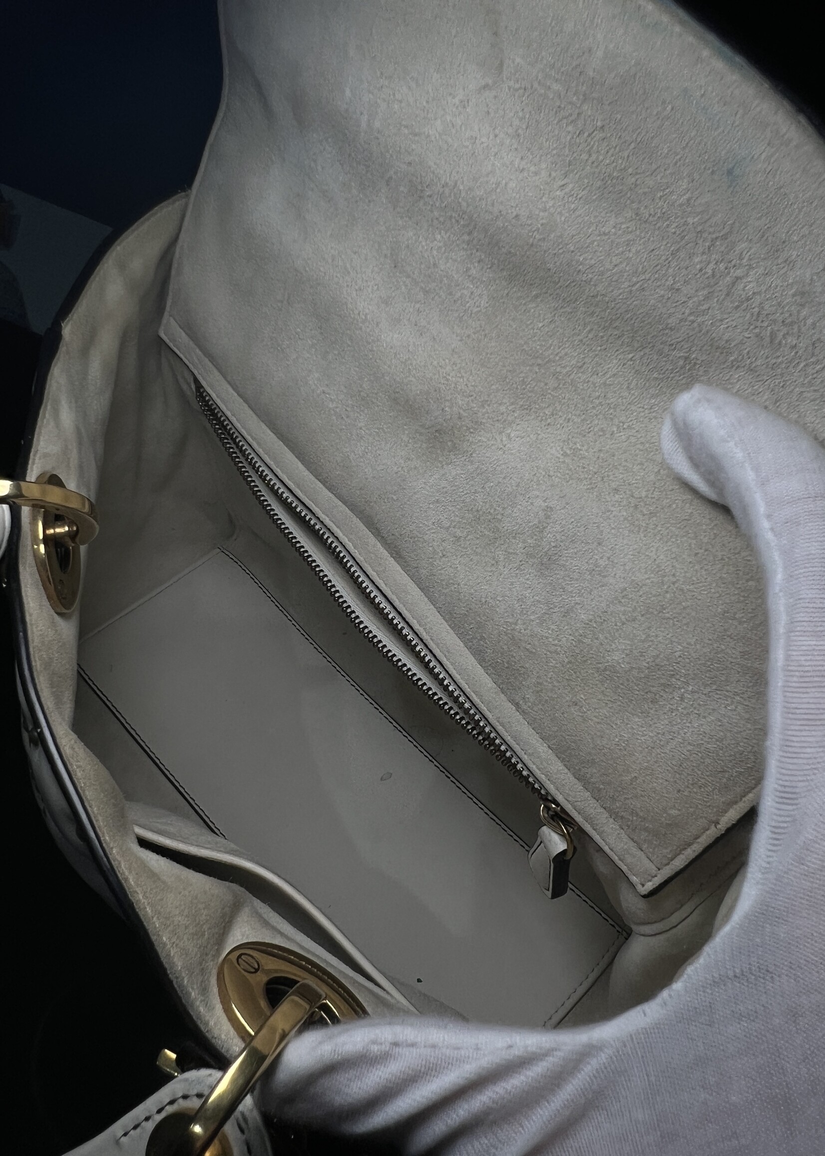 Christian Dior Christian Dior Lady Dior White Studded