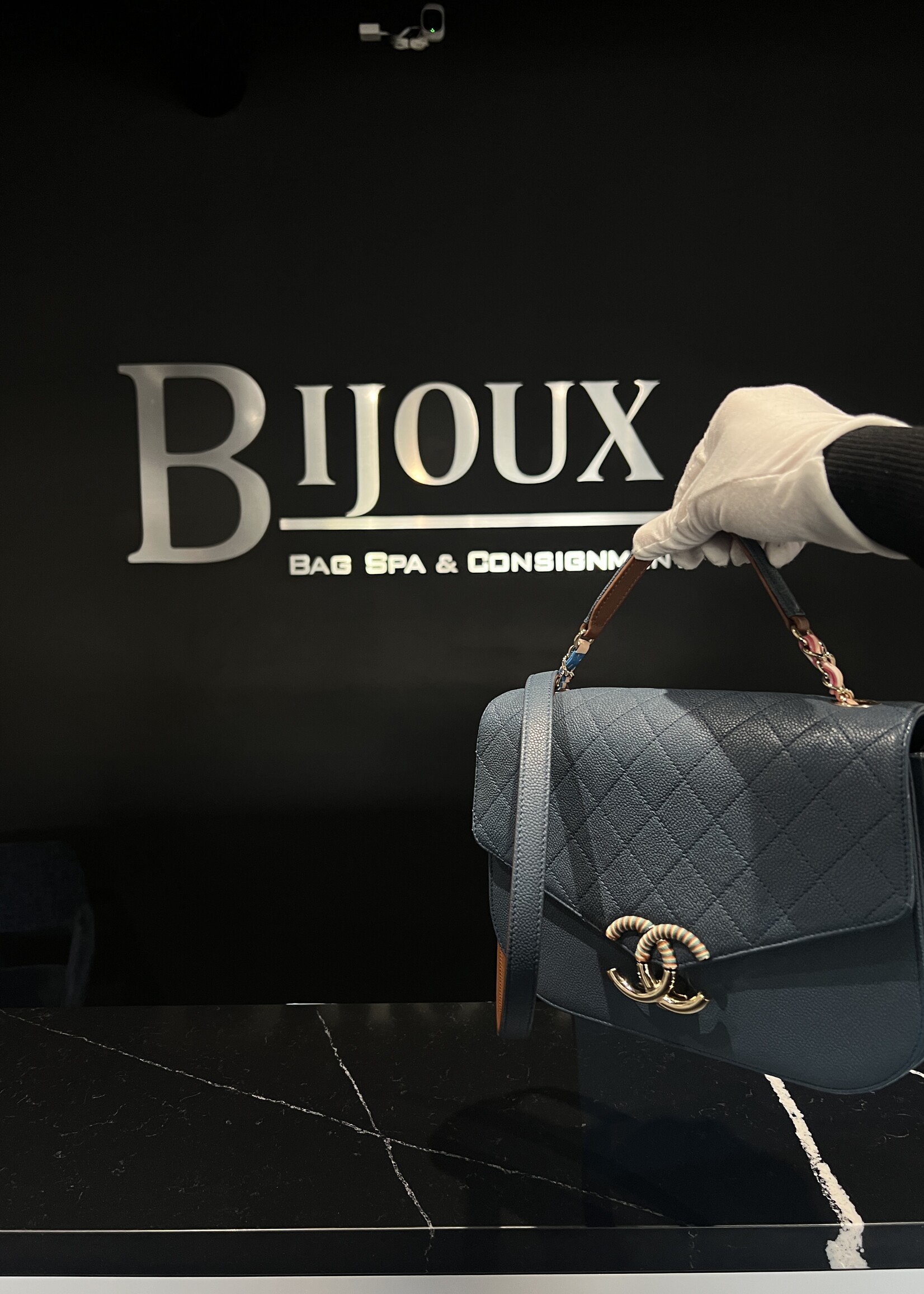 Chanel SOLD- Chanel Blue Thread Around World