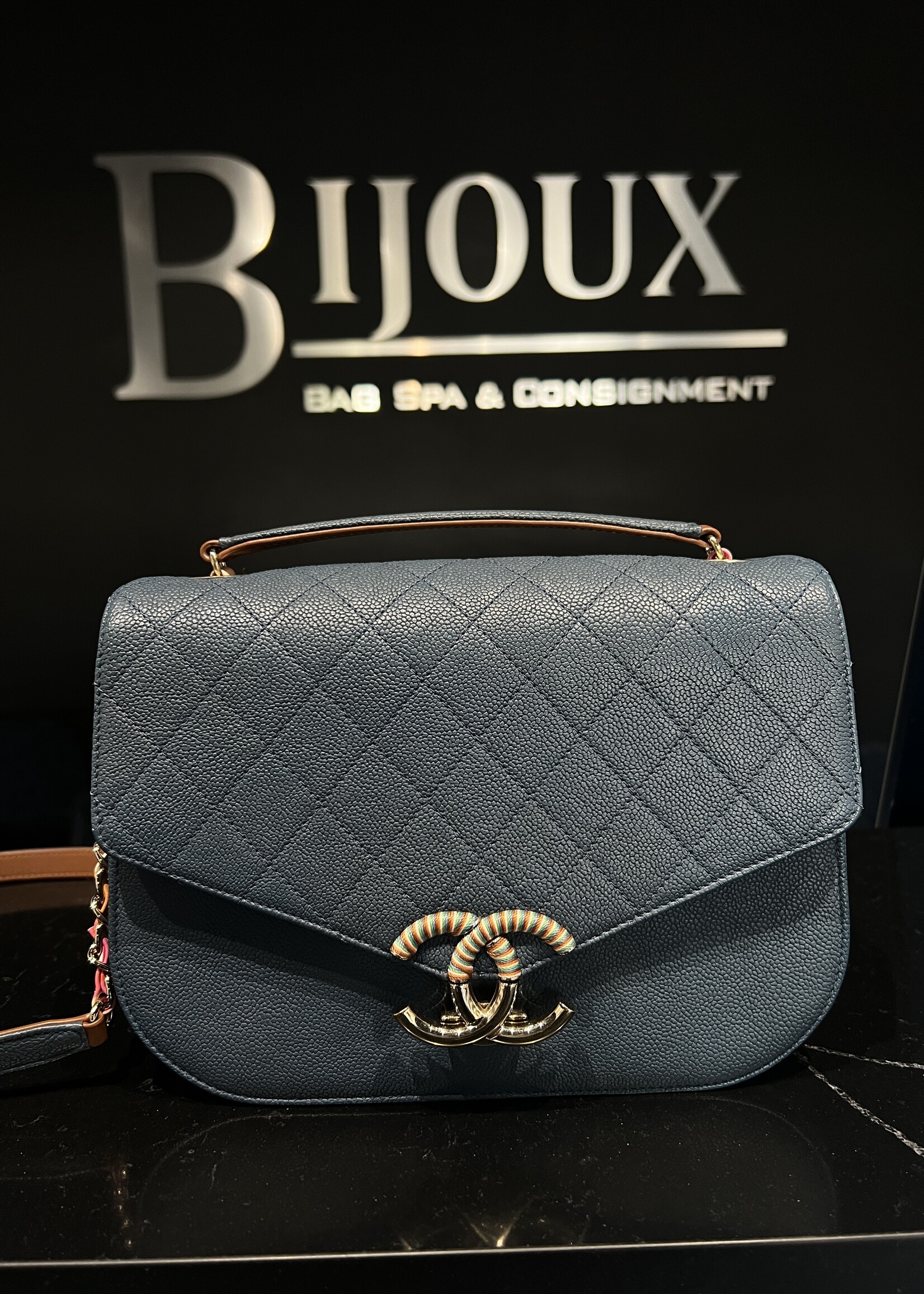 Chanel SOLD- Chanel Blue Thread Around World