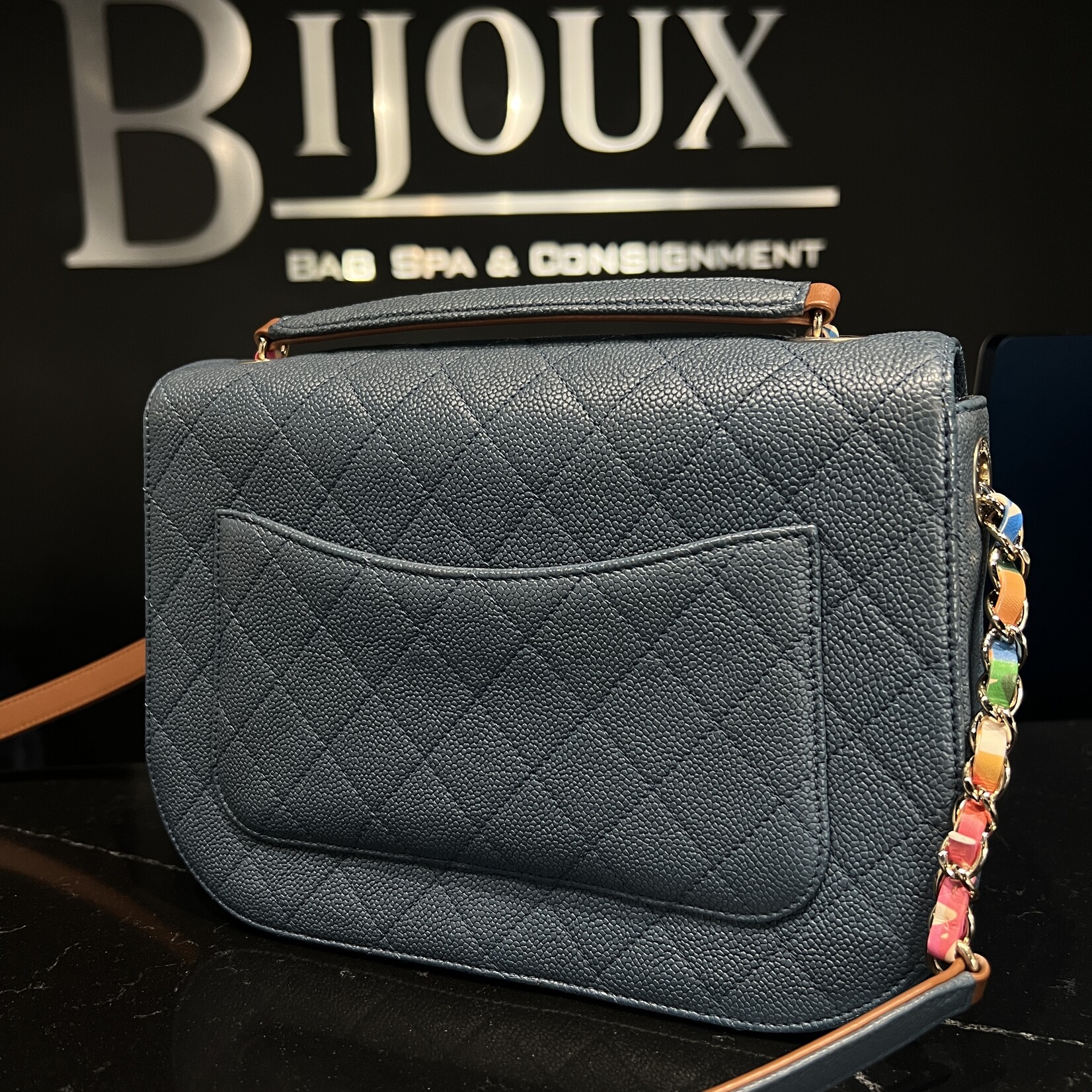 Chanel SOLD- Chanel Blue Thread Around World