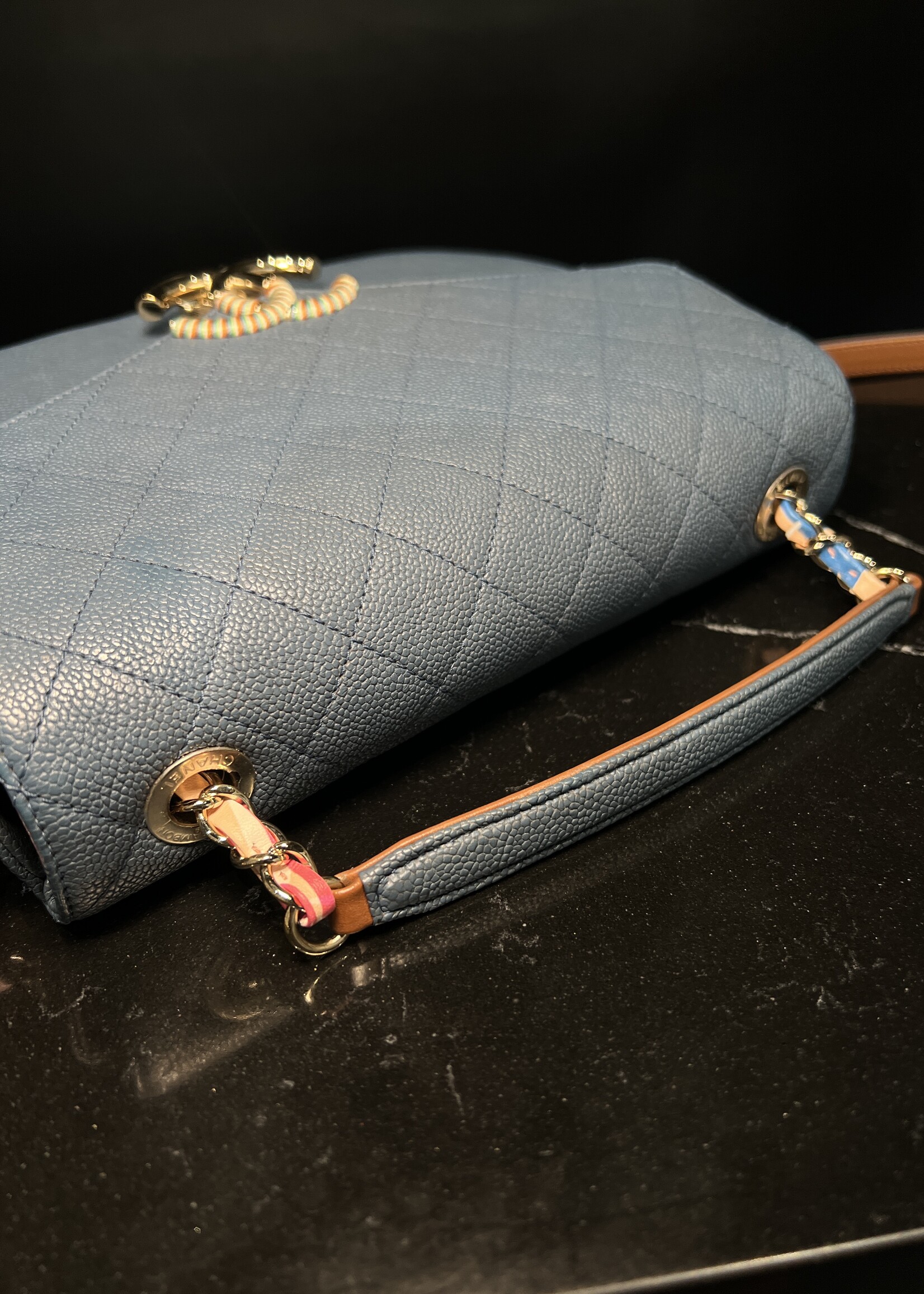 Chanel SOLD- Chanel Blue Thread Around World