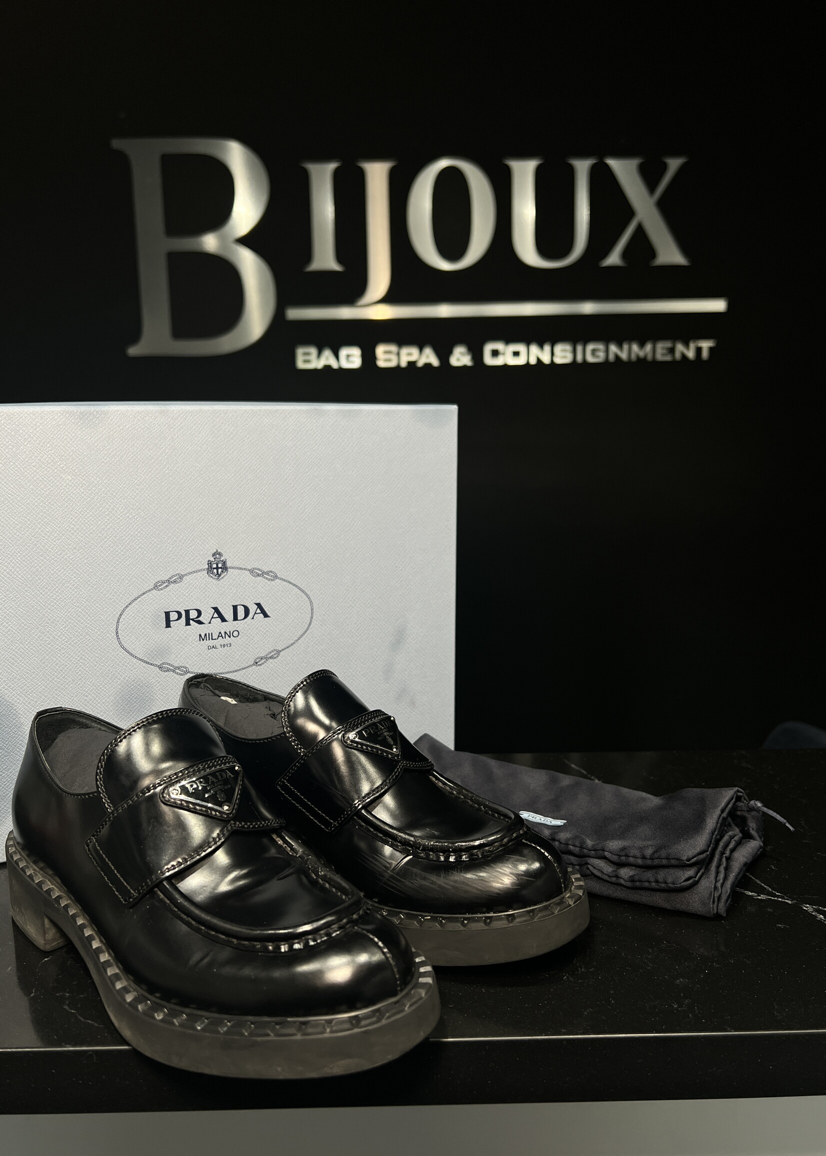 Prada Prada Brushed Leather Loafer