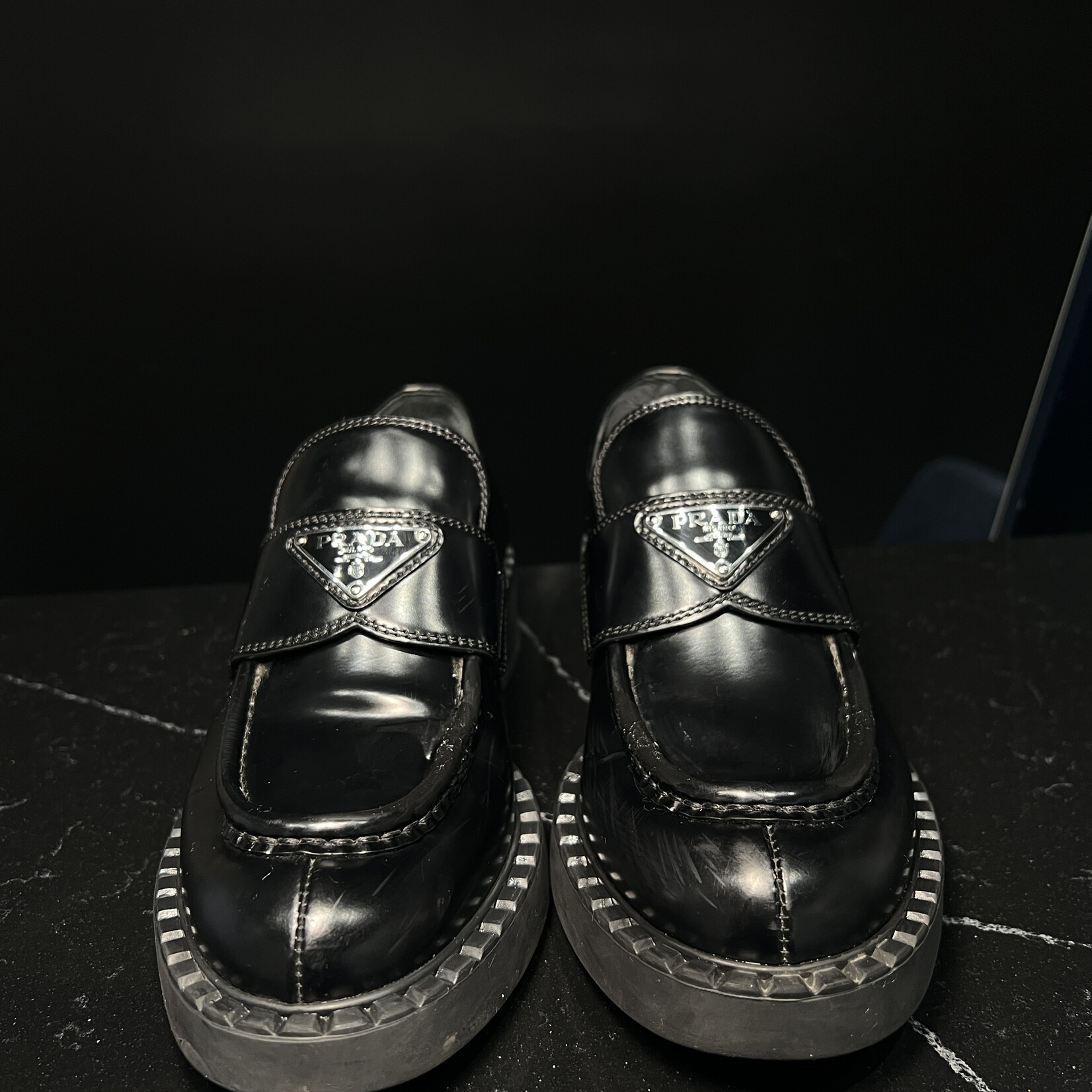 Prada Prada Brushed Leather Loafer