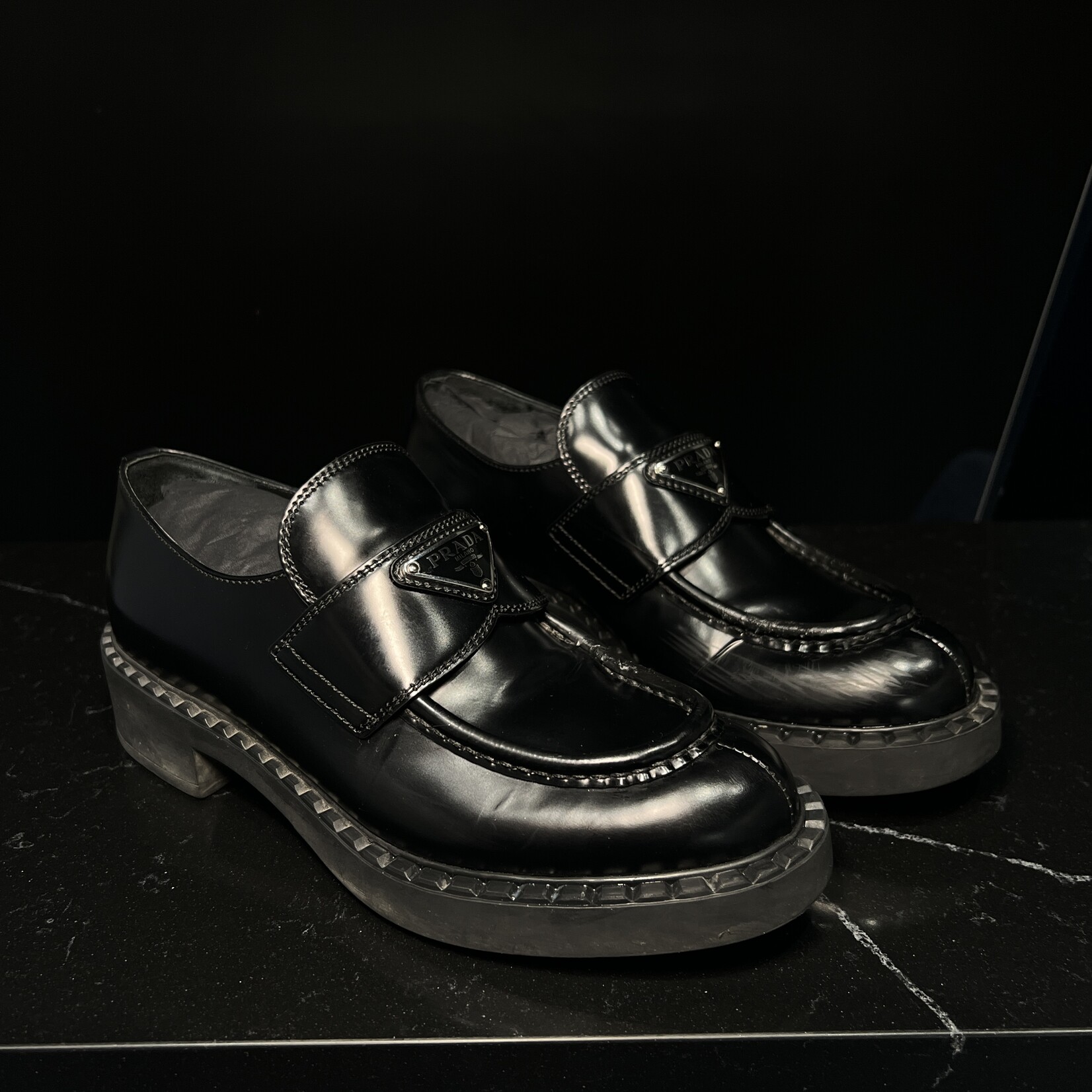 Prada Prada Brushed Leather Loafer