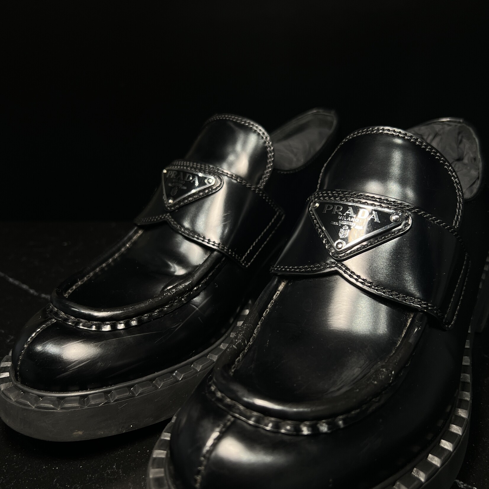 Prada Prada Brushed Leather Loafer