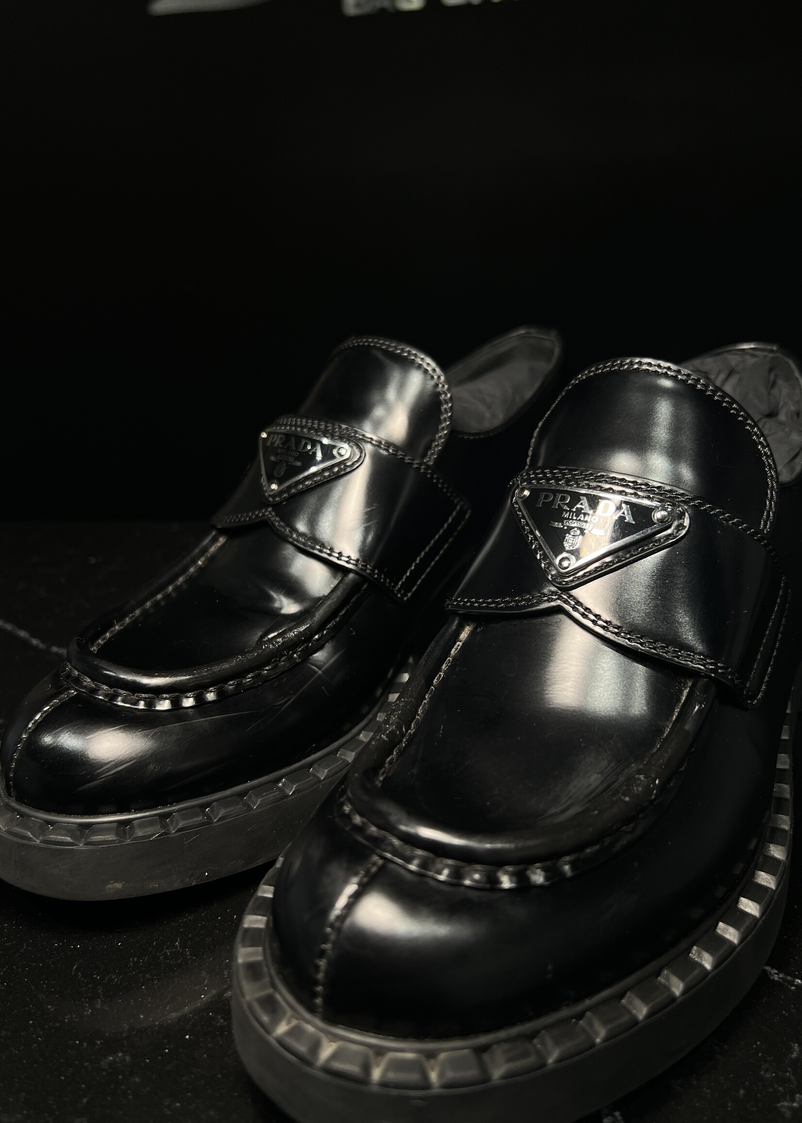 Prada Prada Brushed Leather Loafer