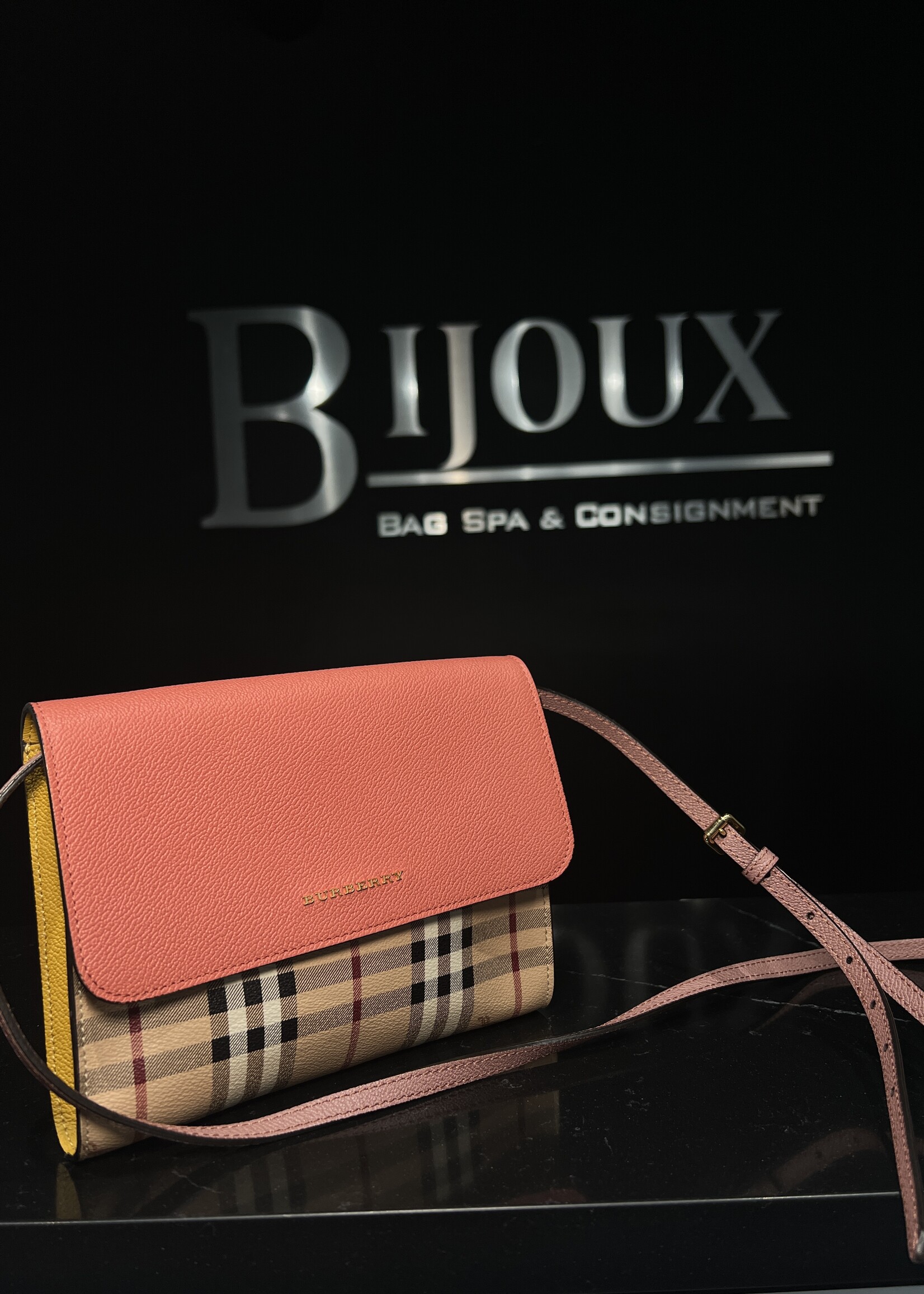 Burberry SOLD - Burberry Derby Haymarket Loxley Crossbody Pink