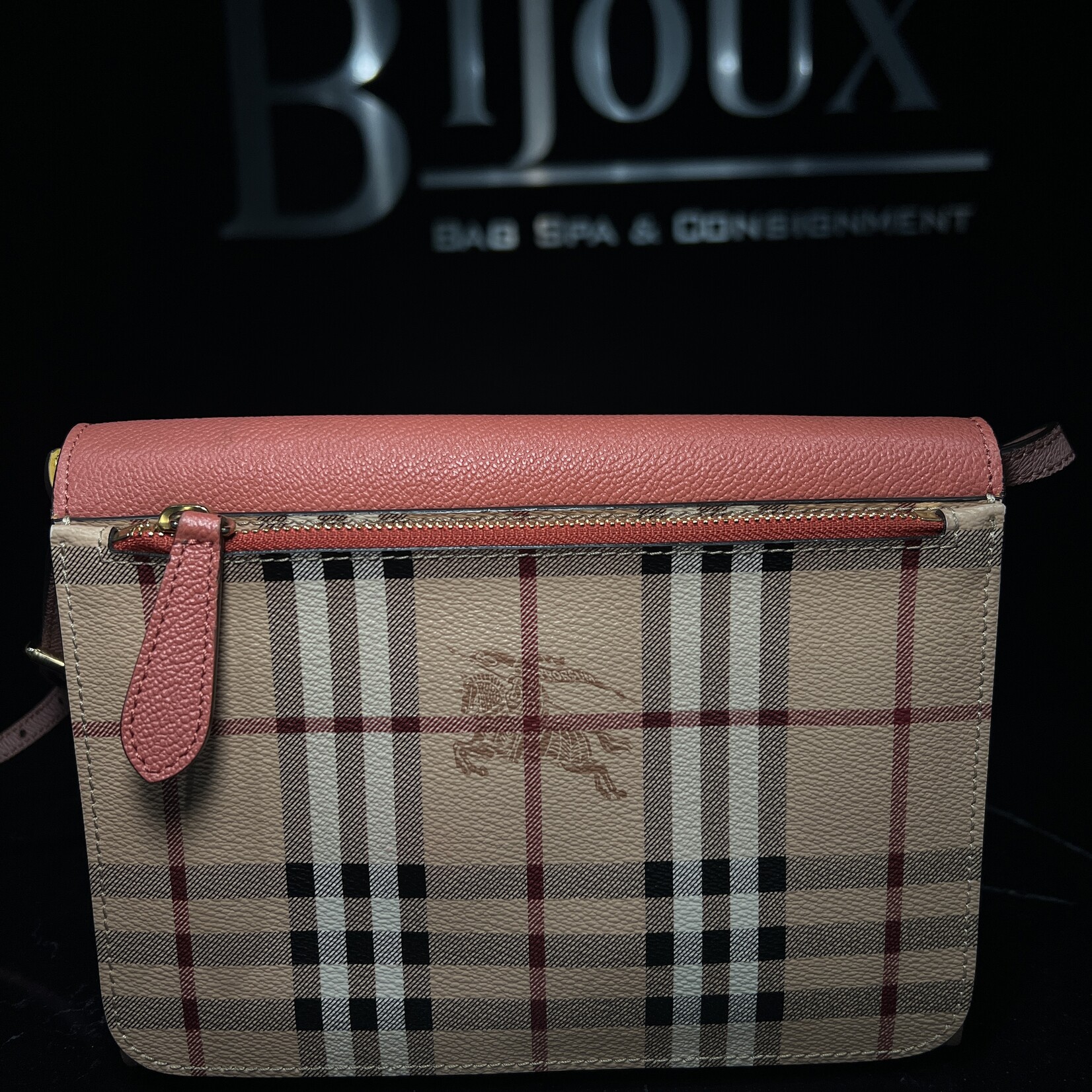 Burberry SOLD - Burberry Derby Haymarket Loxley Crossbody Pink