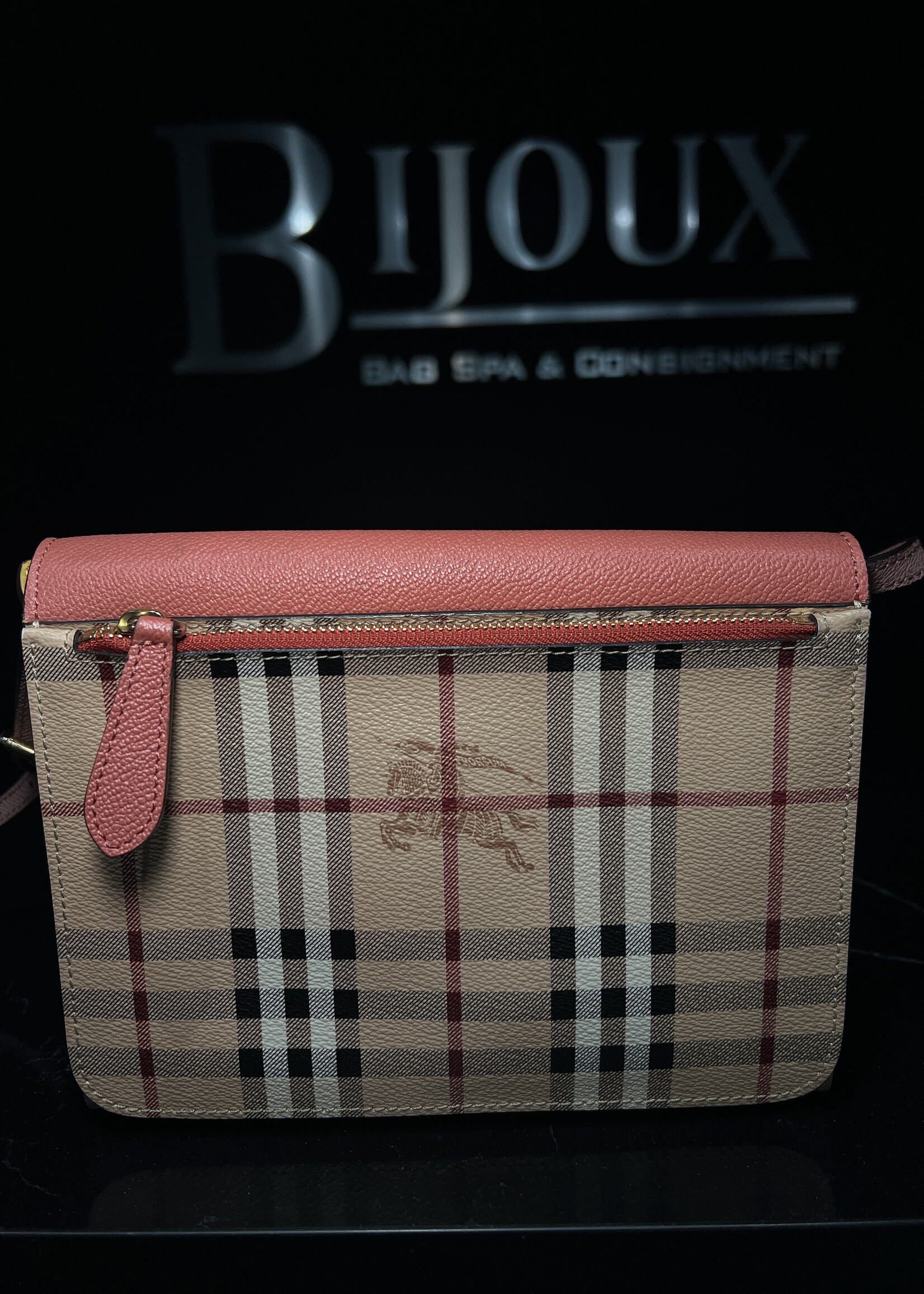 Burberry SOLD - Burberry Derby Haymarket Loxley Crossbody Pink