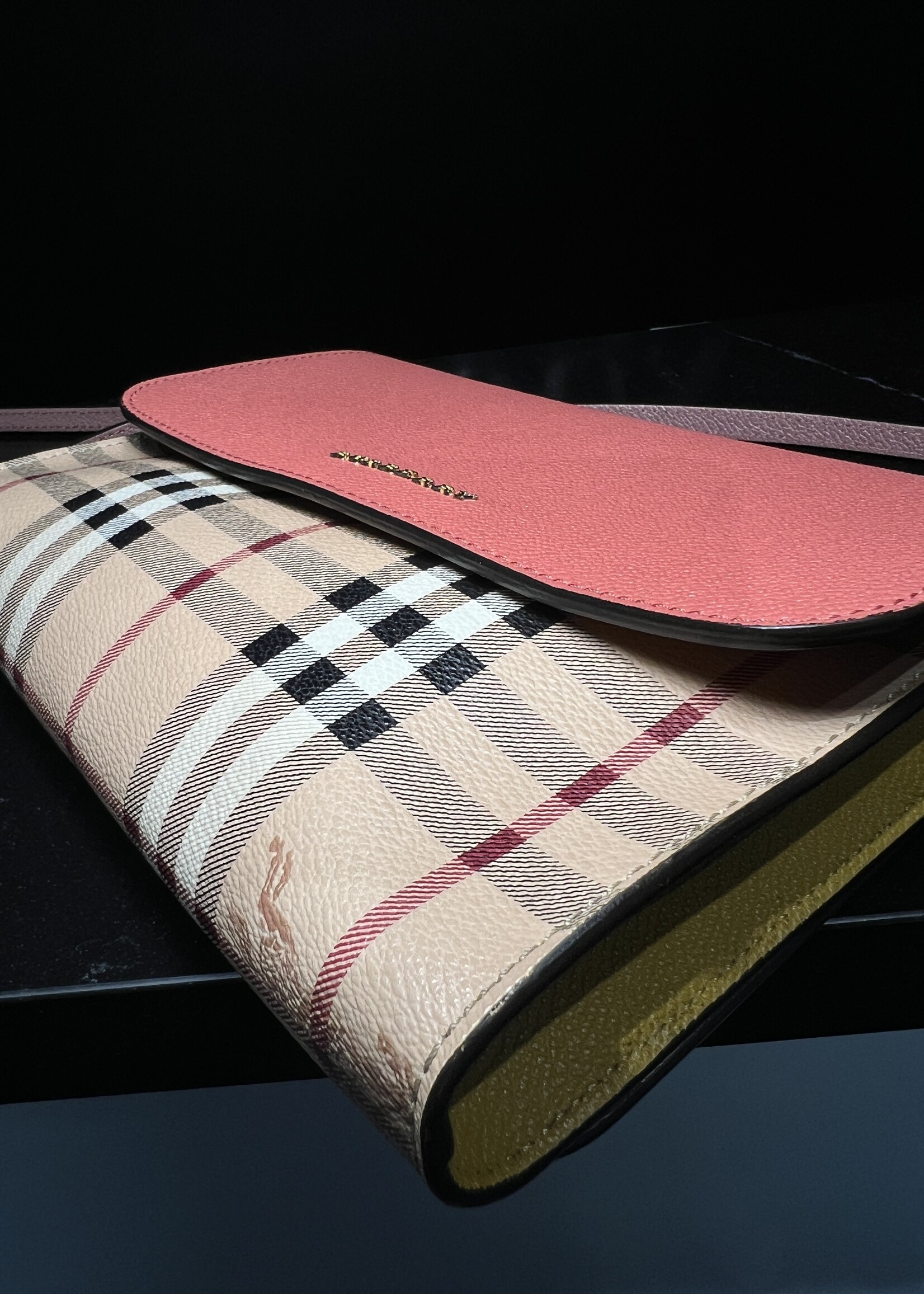 Burberry SOLD - Burberry Derby Haymarket Loxley Crossbody Pink