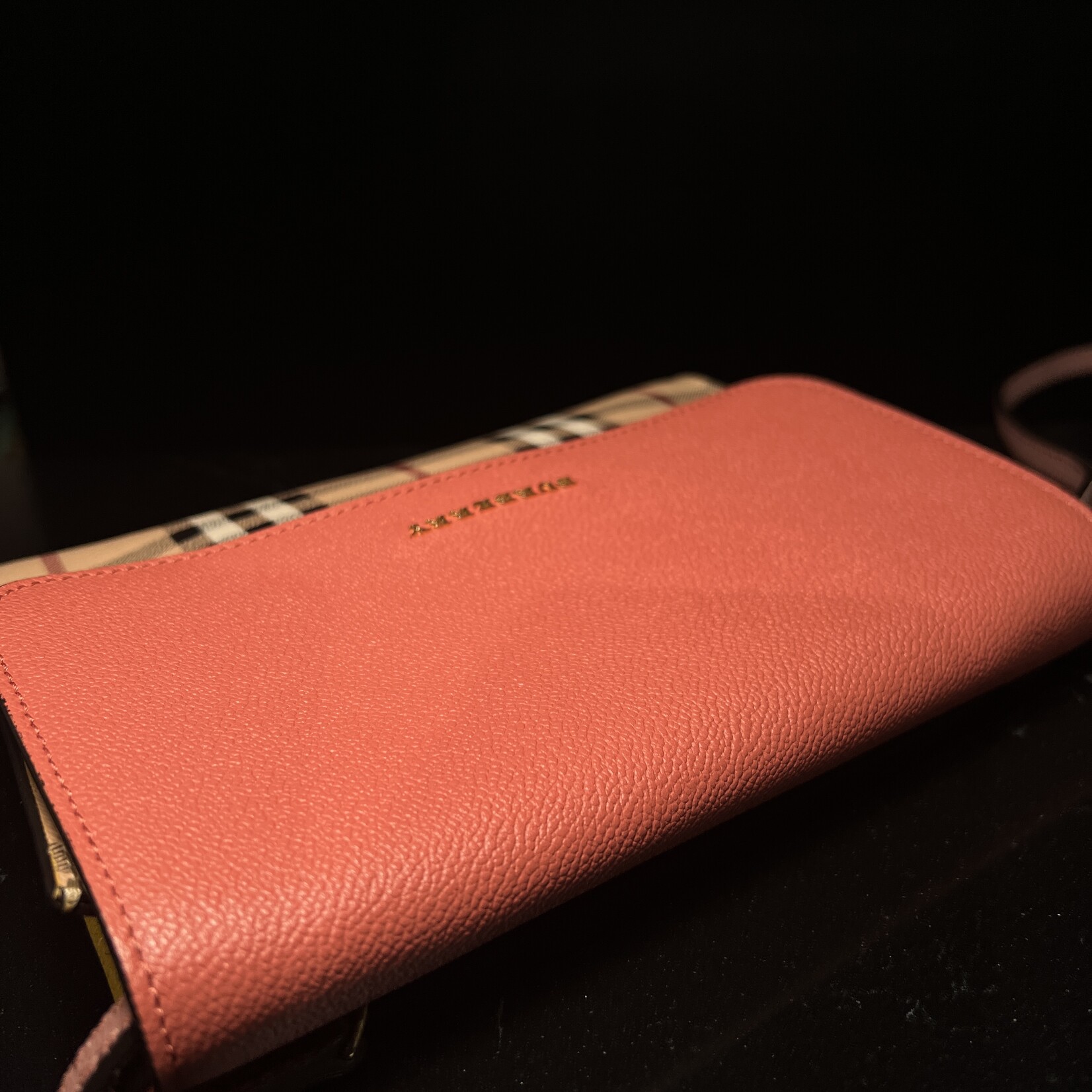 Burberry SOLD - Burberry Derby Haymarket Loxley Crossbody Pink