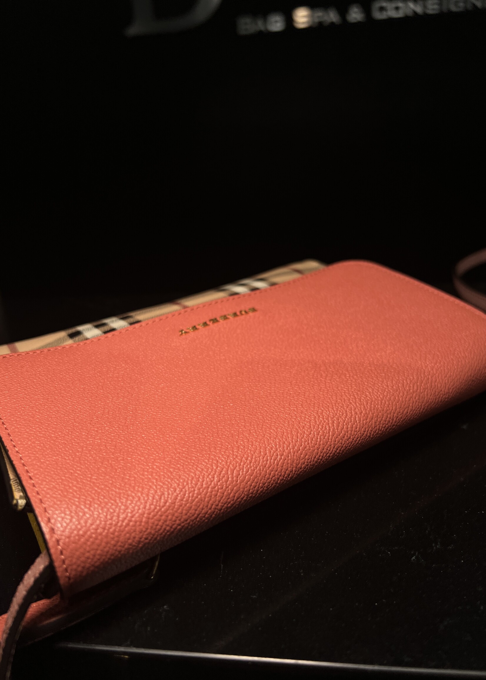 Burberry SOLD - Burberry Derby Haymarket Loxley Crossbody Pink