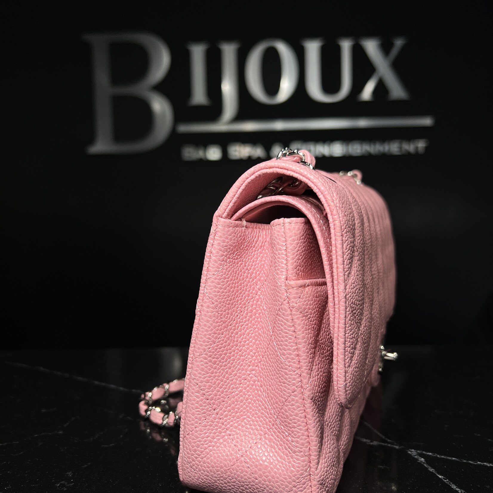 Chanel Chanel Caviar Medium Flap Sakura