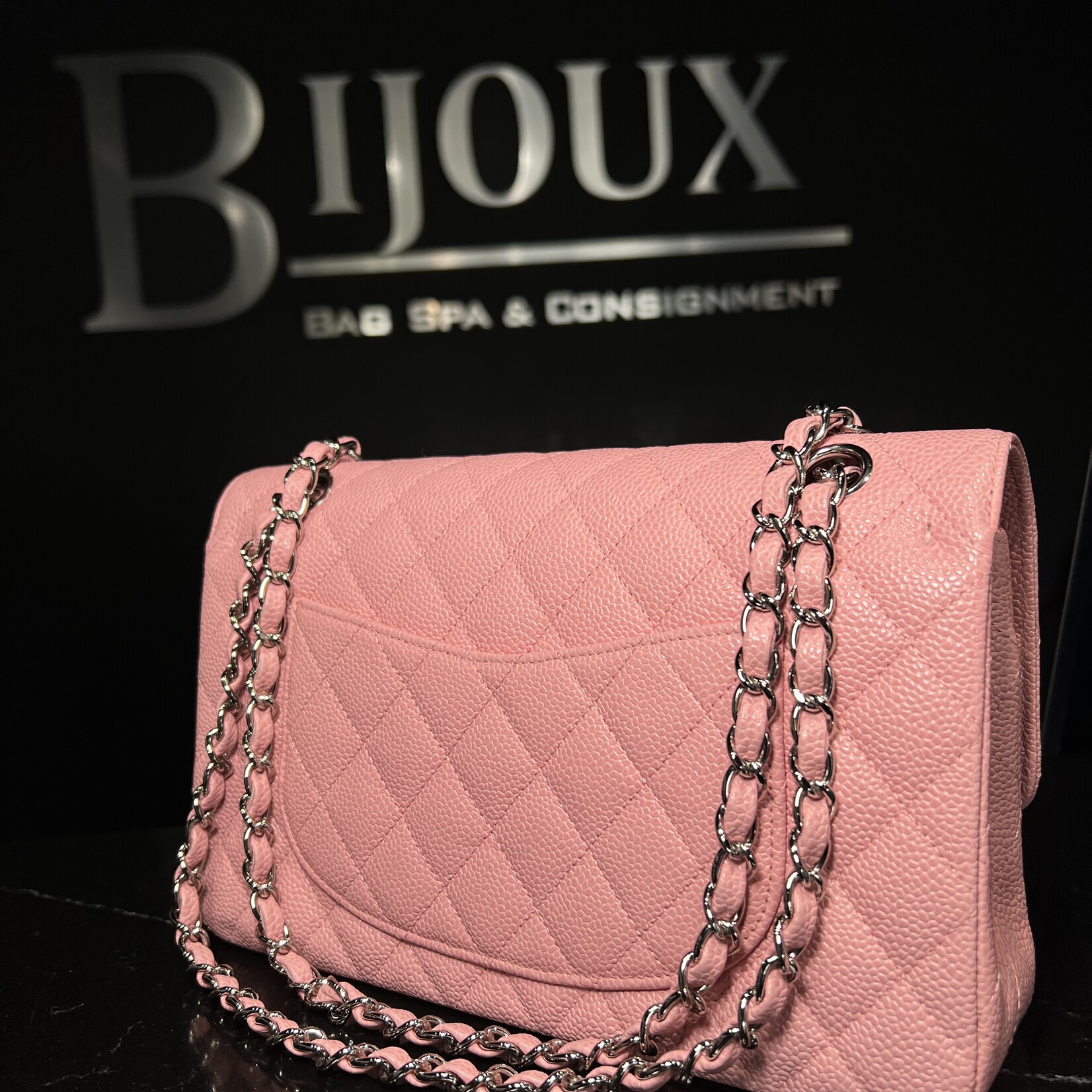Chanel Chanel Caviar Medium Flap Sakura