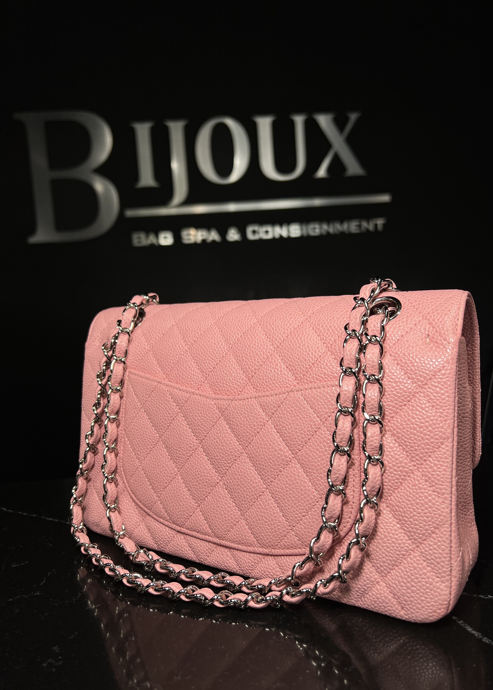 Chanel Chanel Caviar Medium Flap Sakura