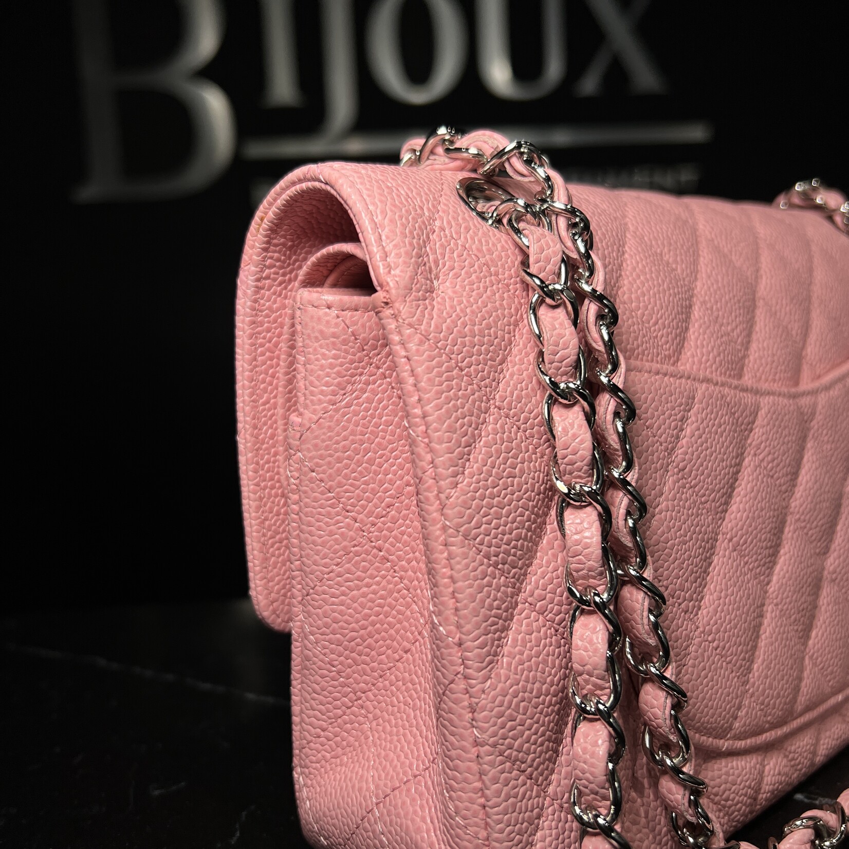 Chanel Chanel Caviar Medium Flap Sakura