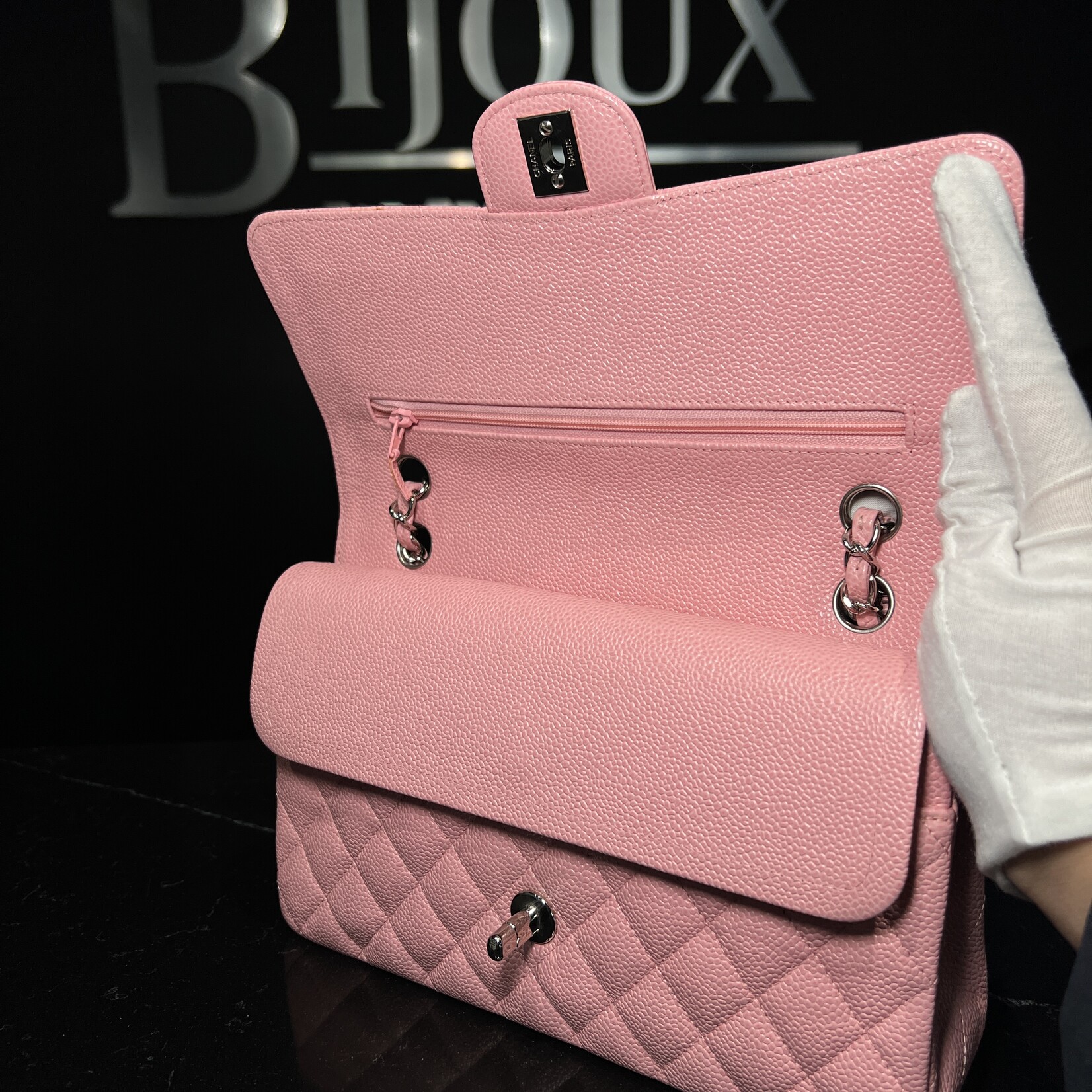 Chanel Chanel Caviar Medium Flap Sakura