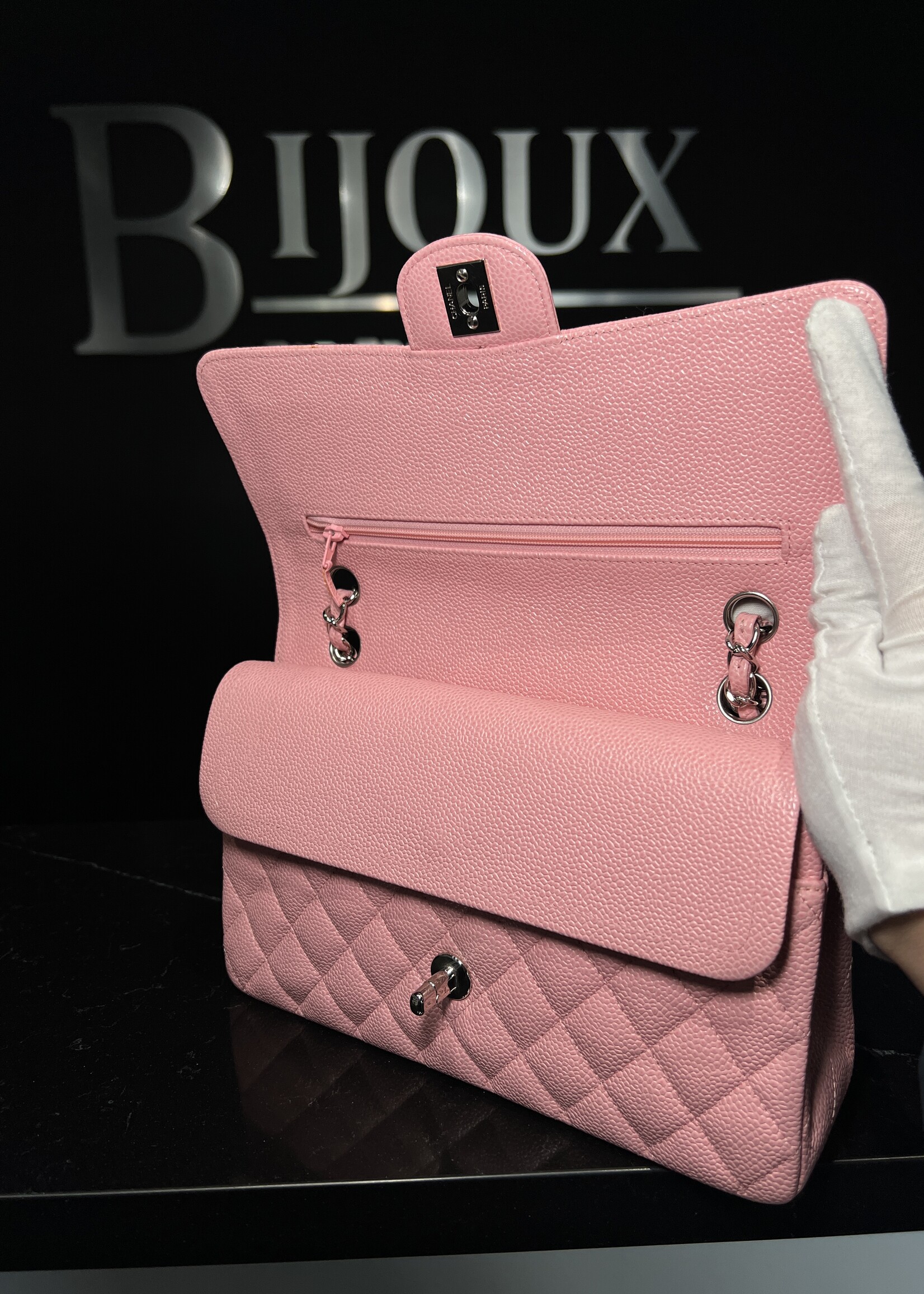 Chanel Chanel Caviar Medium Flap Sakura