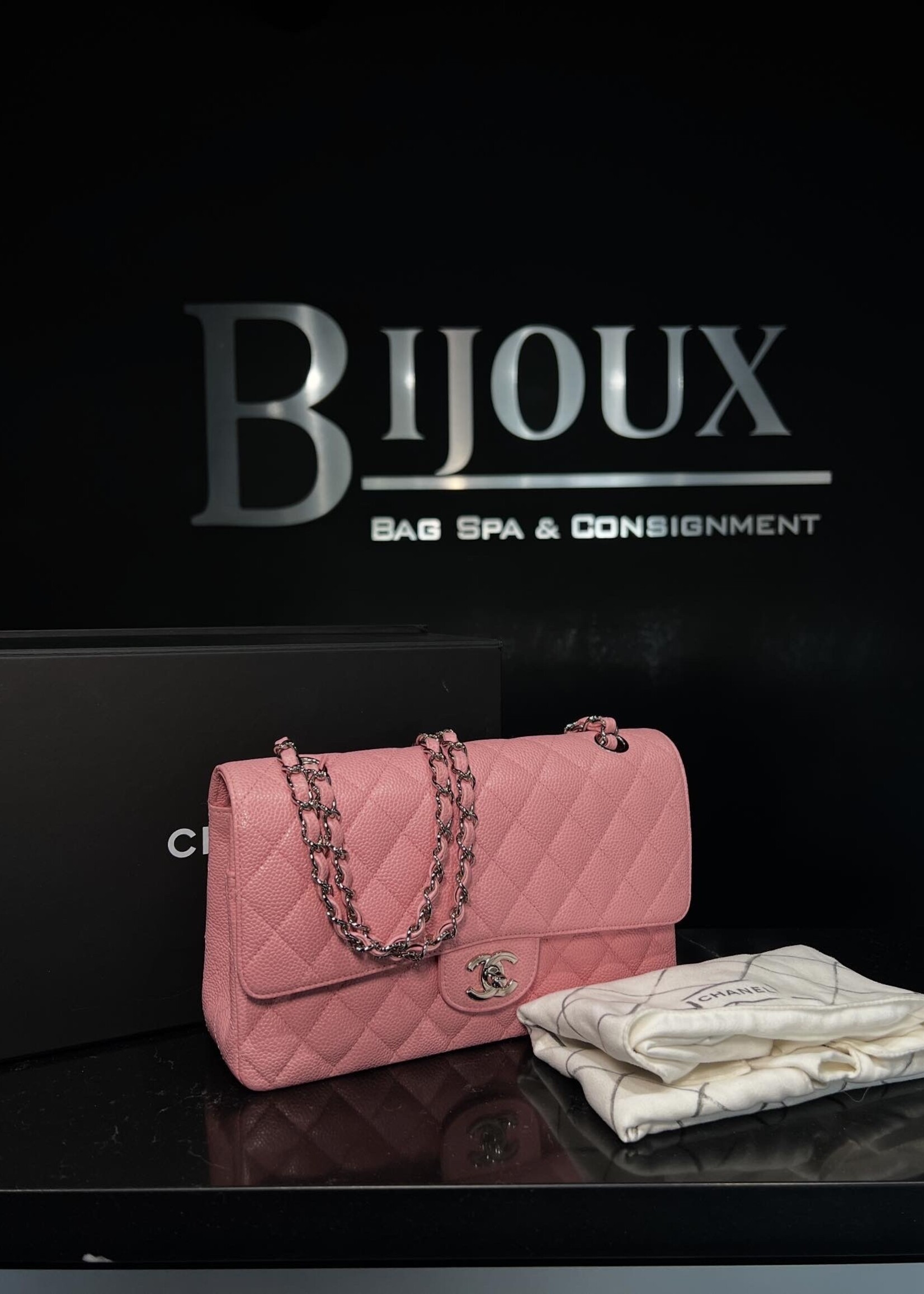 Chanel Chanel Caviar Medium Flap Sakura