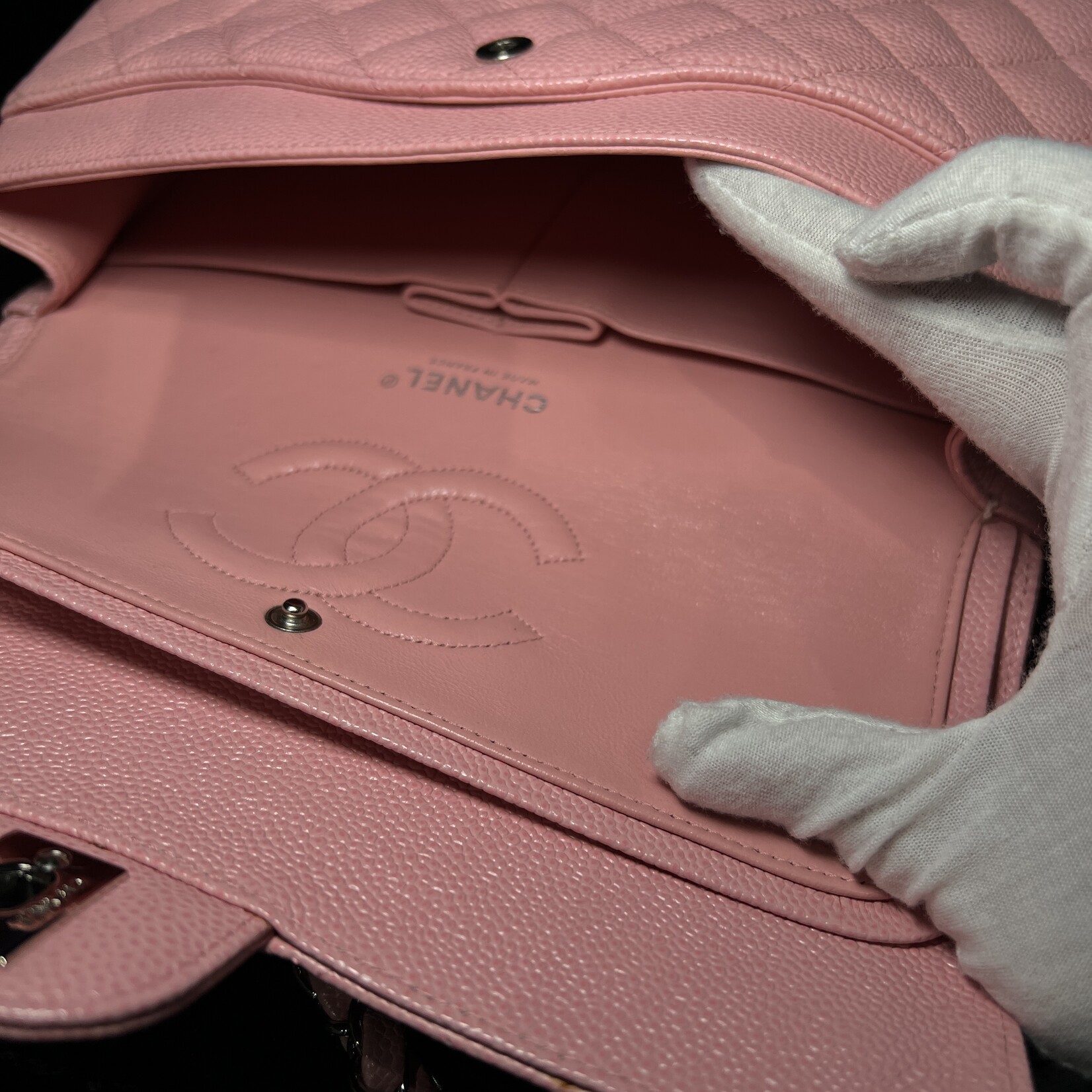 Chanel Chanel Caviar Medium Flap Sakura