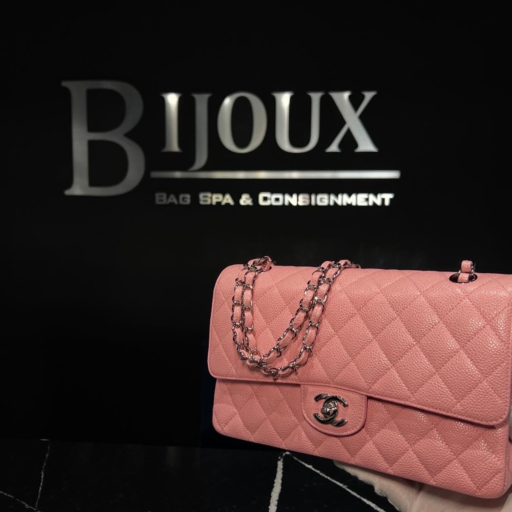 Chanel Chanel Caviar Medium Flap Sakura