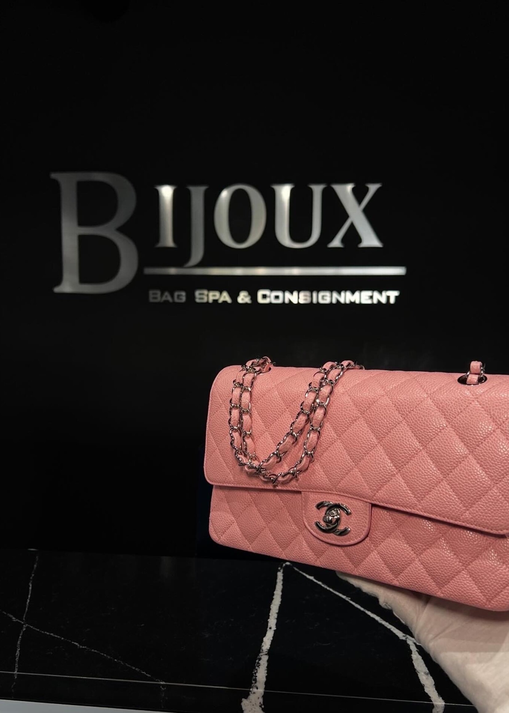 Chanel Chanel Caviar Medium Flap Sakura
