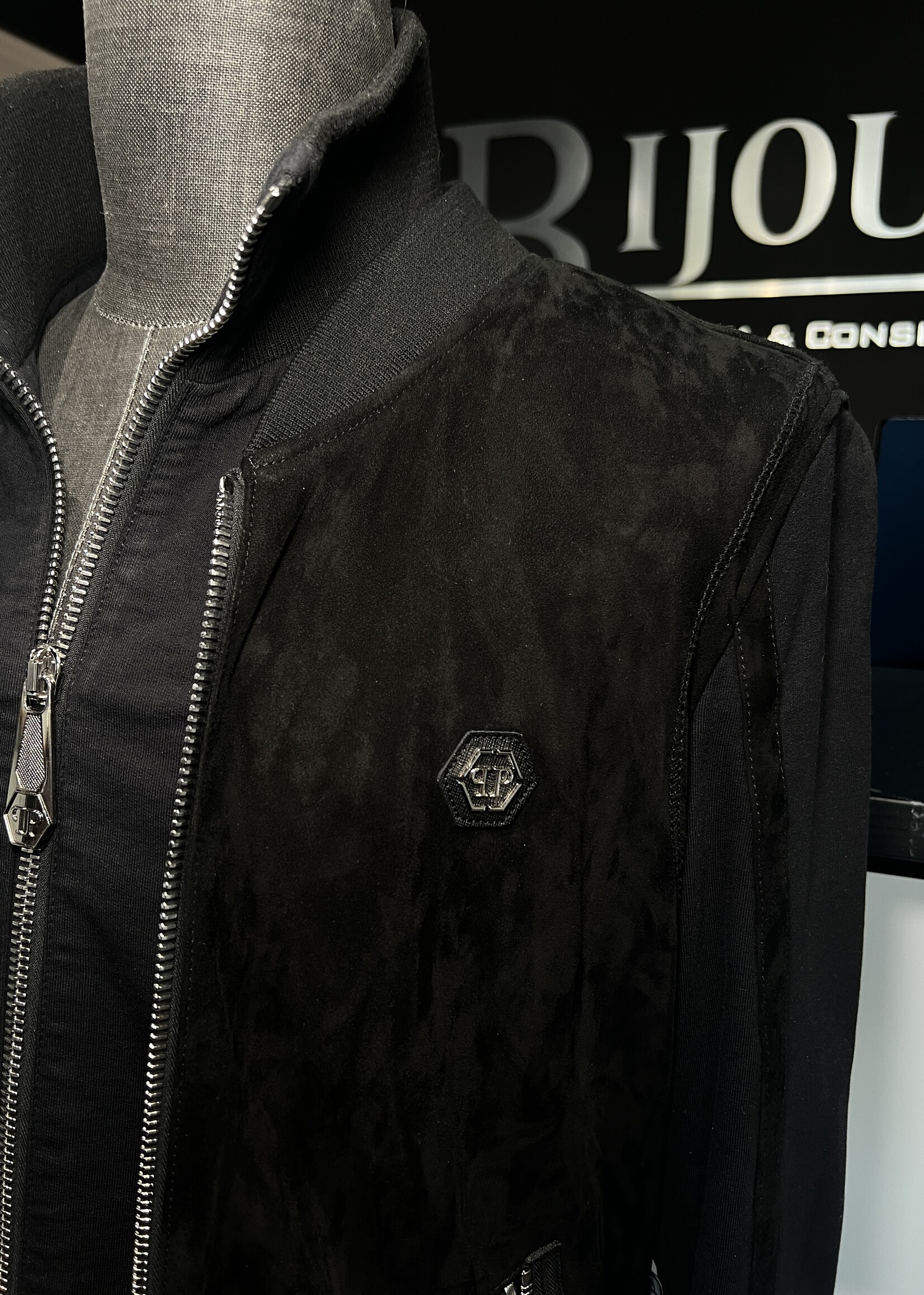 SOLD- Philipp Pliein Logo Patches Bomber Jacket