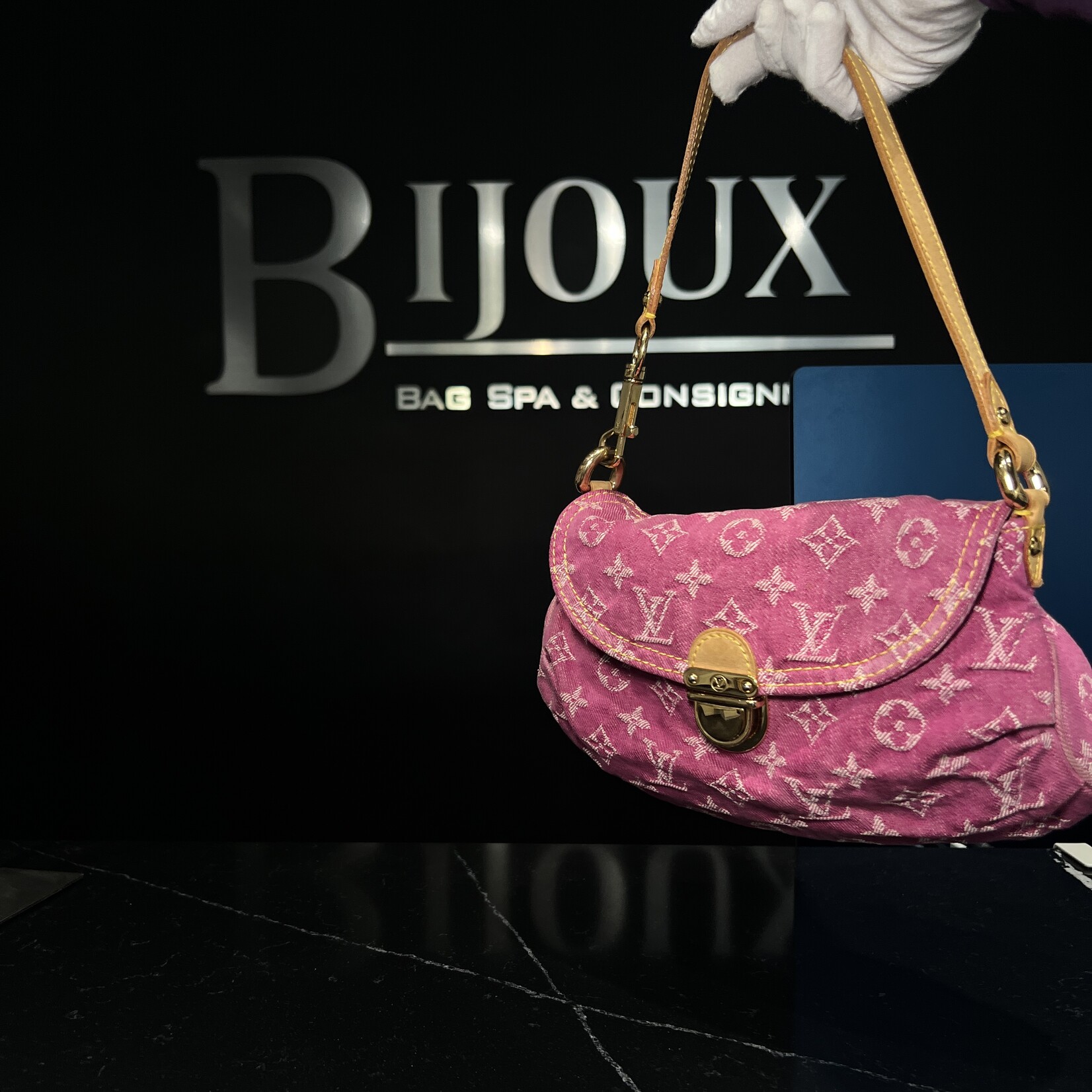 Louis Vuitton SOLD - Louis Vuitton Pink Denim Mini Pleaty