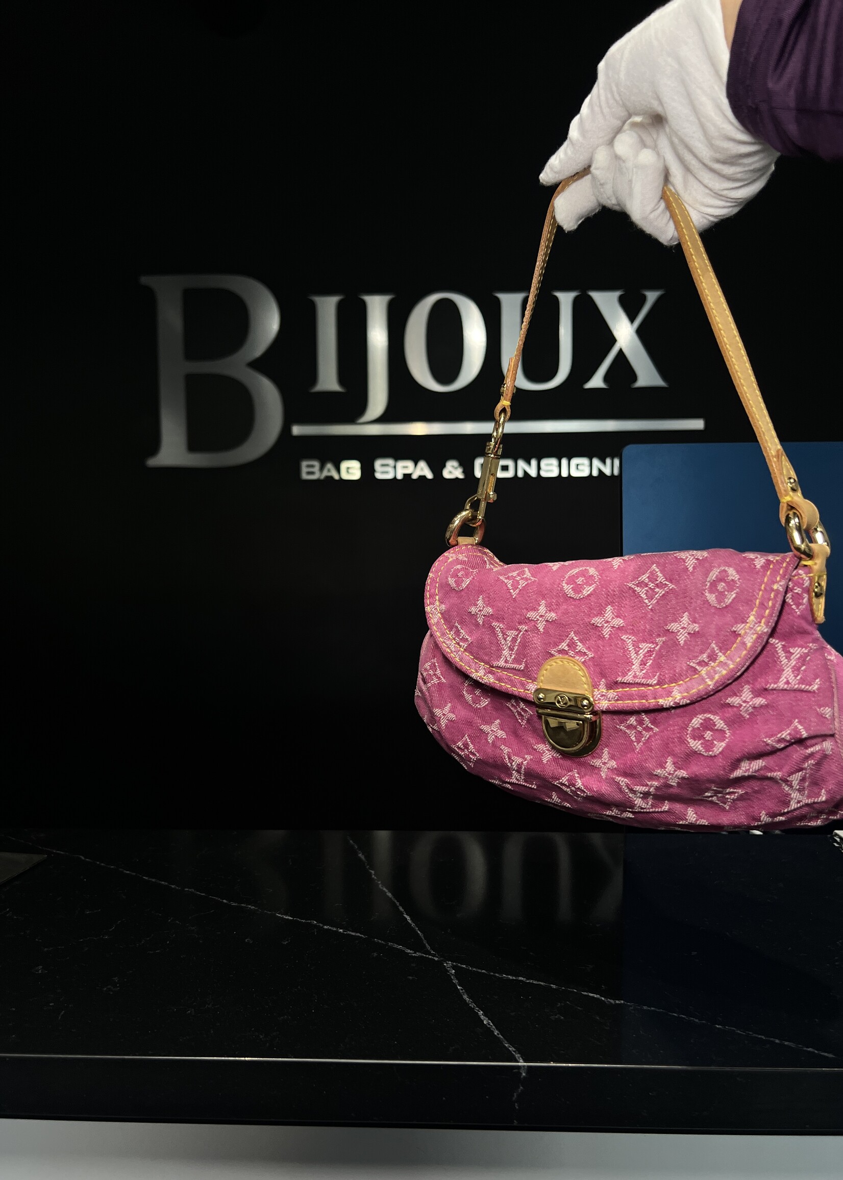 Louis Vuitton SOLD - Louis Vuitton Pink Denim Mini Pleaty