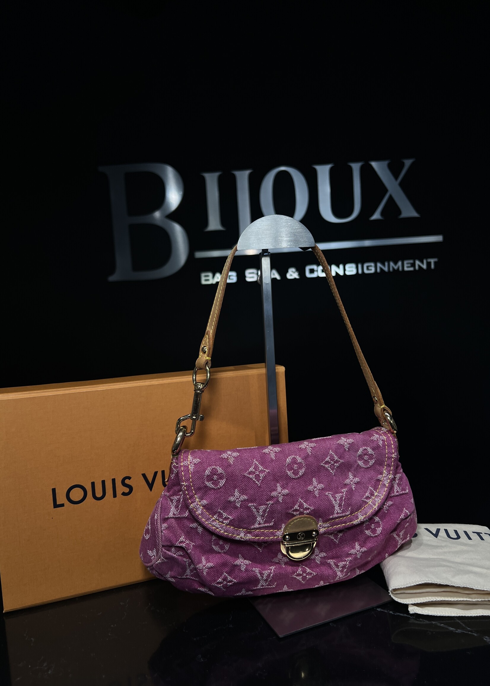 Louis Vuitton SOLD - Louis Vuitton Pink Denim Mini Pleaty