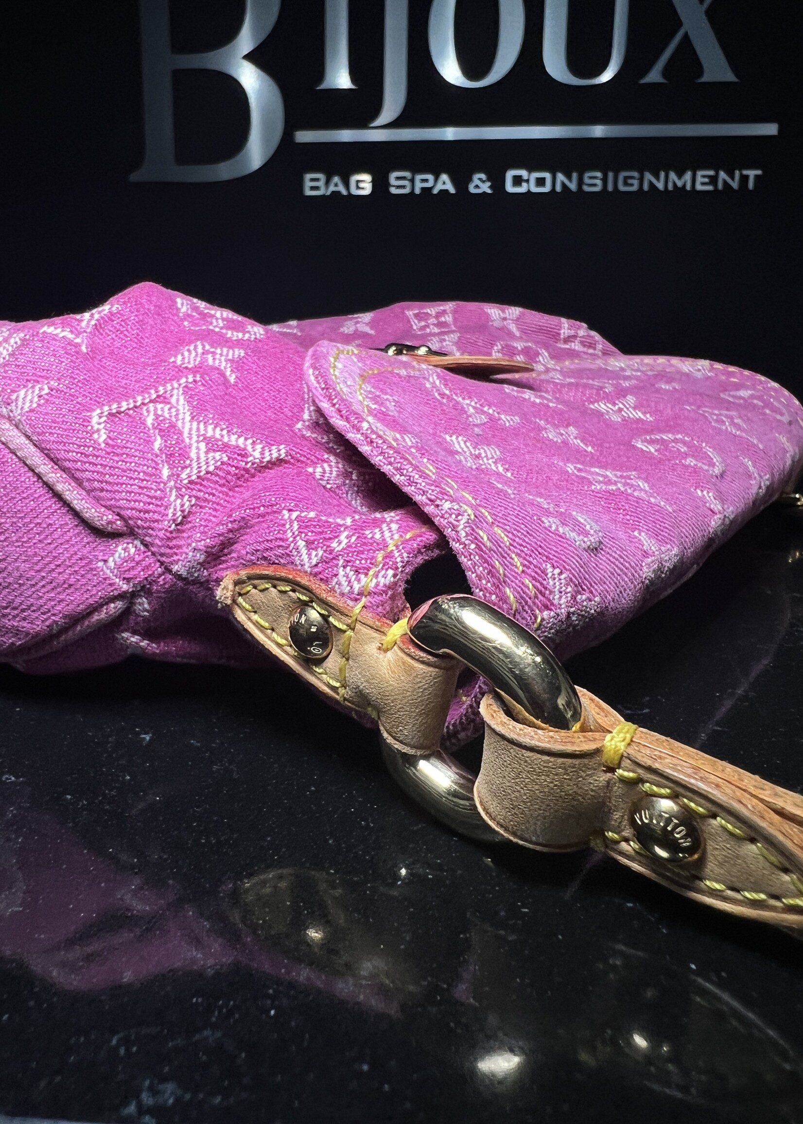 Louis Vuitton SOLD - Louis Vuitton Pink Denim Mini Pleaty