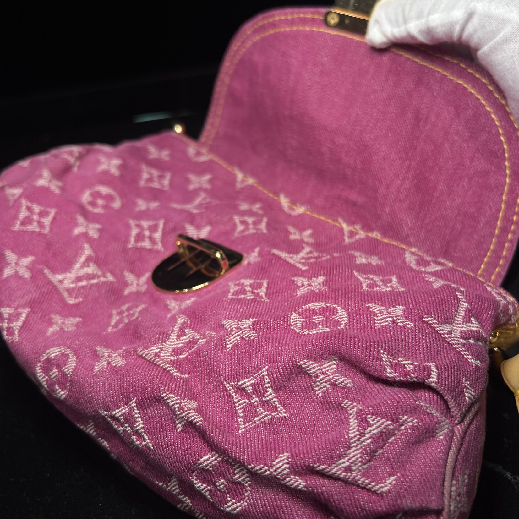 Louis Vuitton SOLD - Louis Vuitton Pink Denim Mini Pleaty