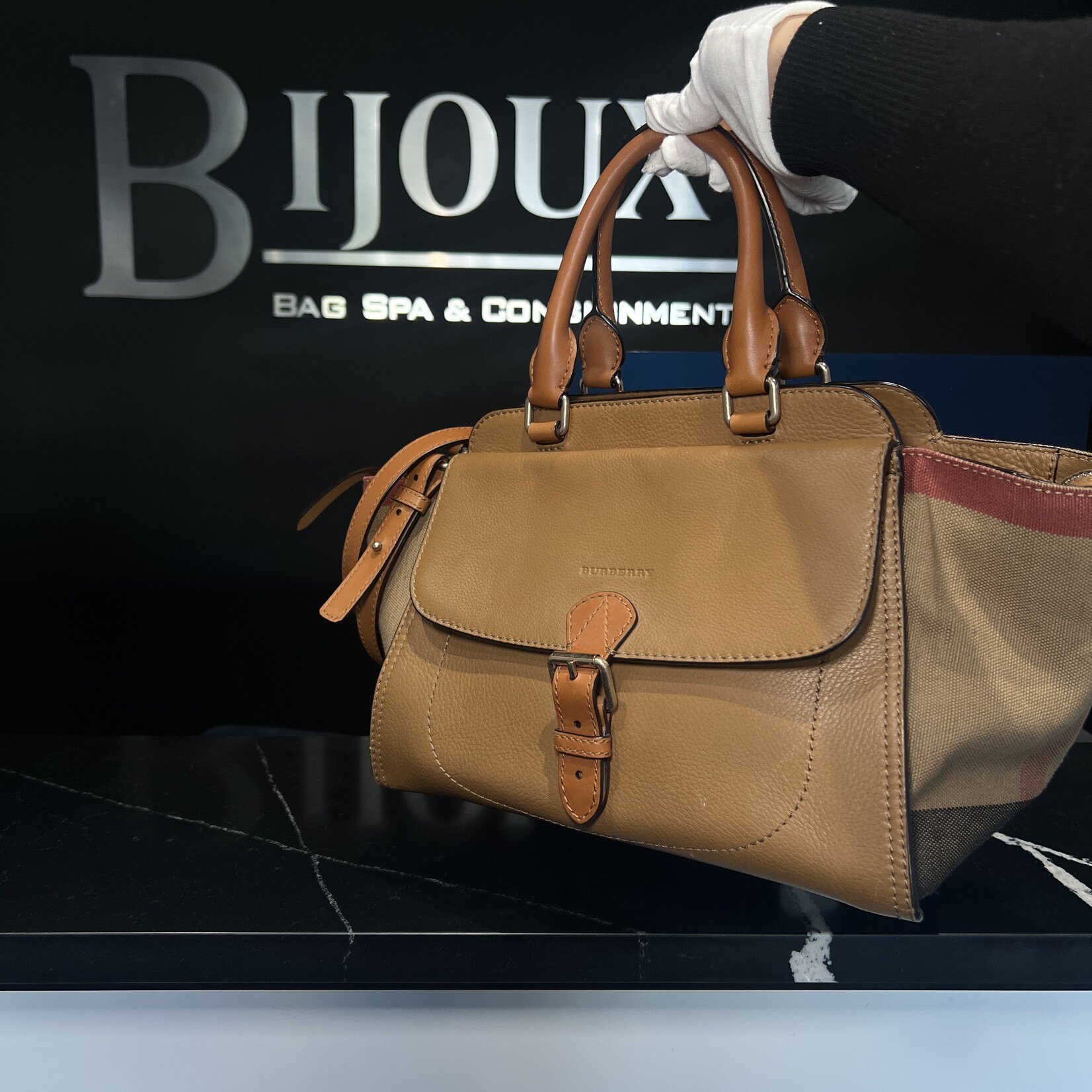 Burberry Burberry Mega Check Harcourt Satchel