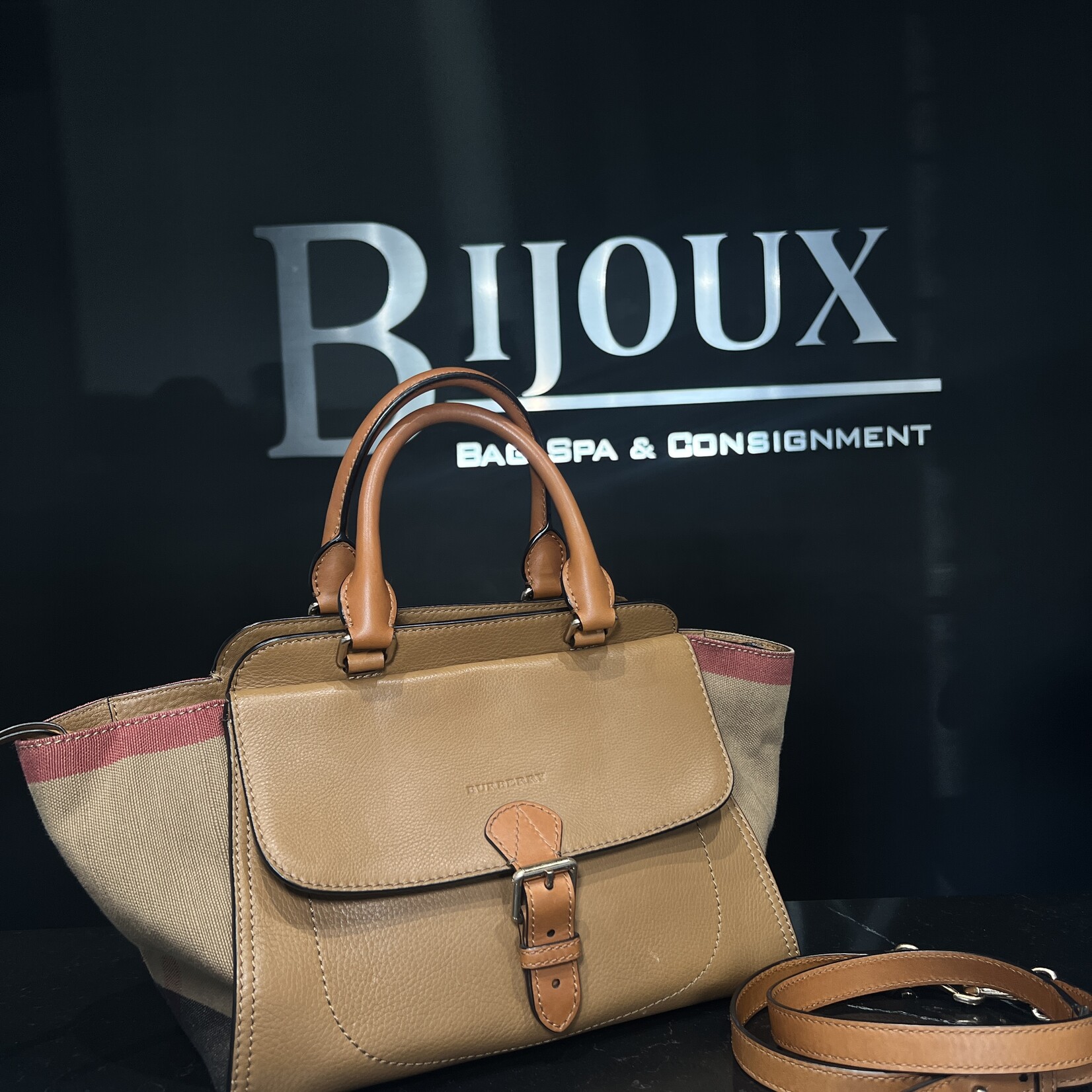 Burberry Burberry Mega Check Harcourt Satchel